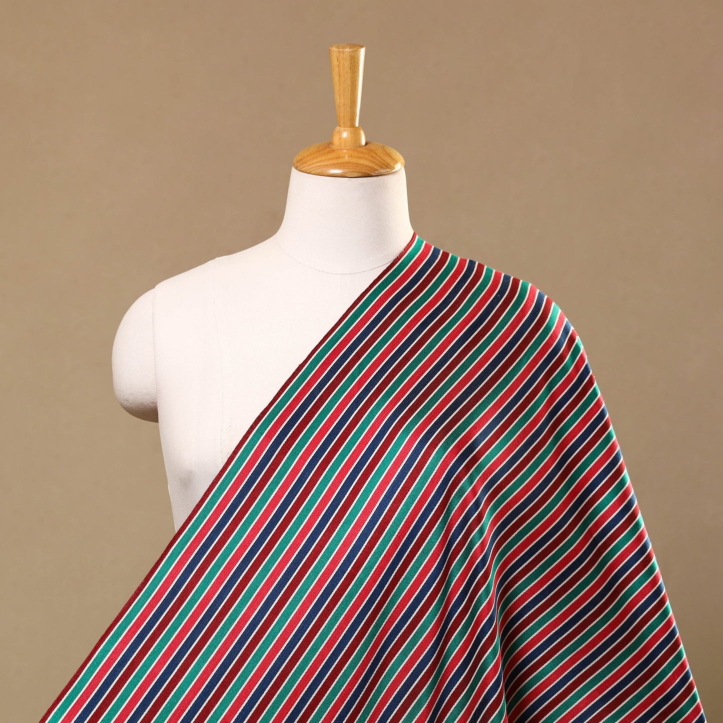 Multicolor Handloom Silk Cotton Mashru Fabric