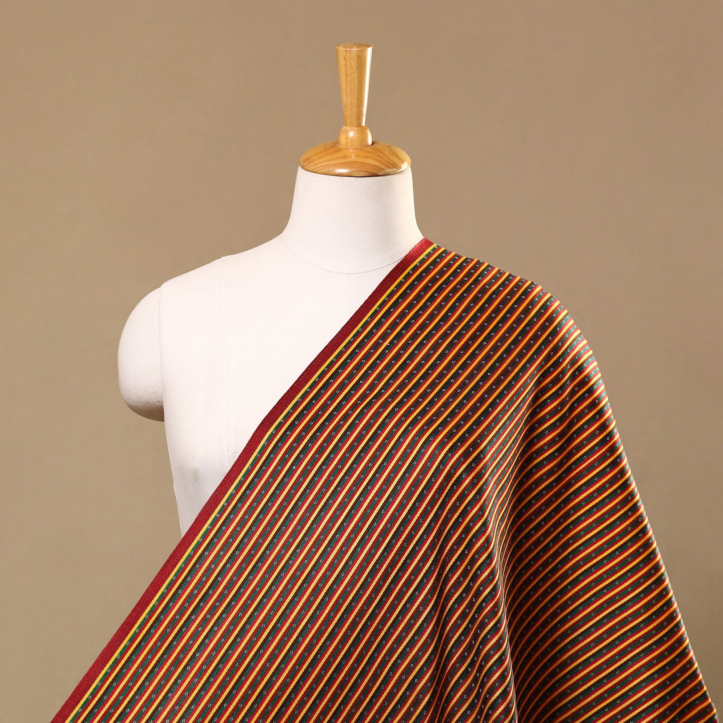 Multicolor Handloom Silk Cotton Mashru Fabric