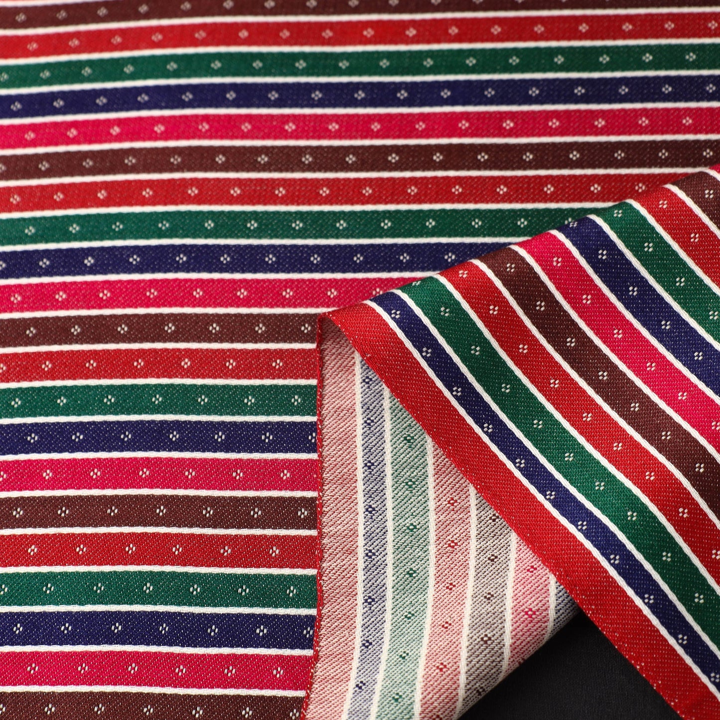 Multicolor Handloom Silk Cotton Mashru Fabric