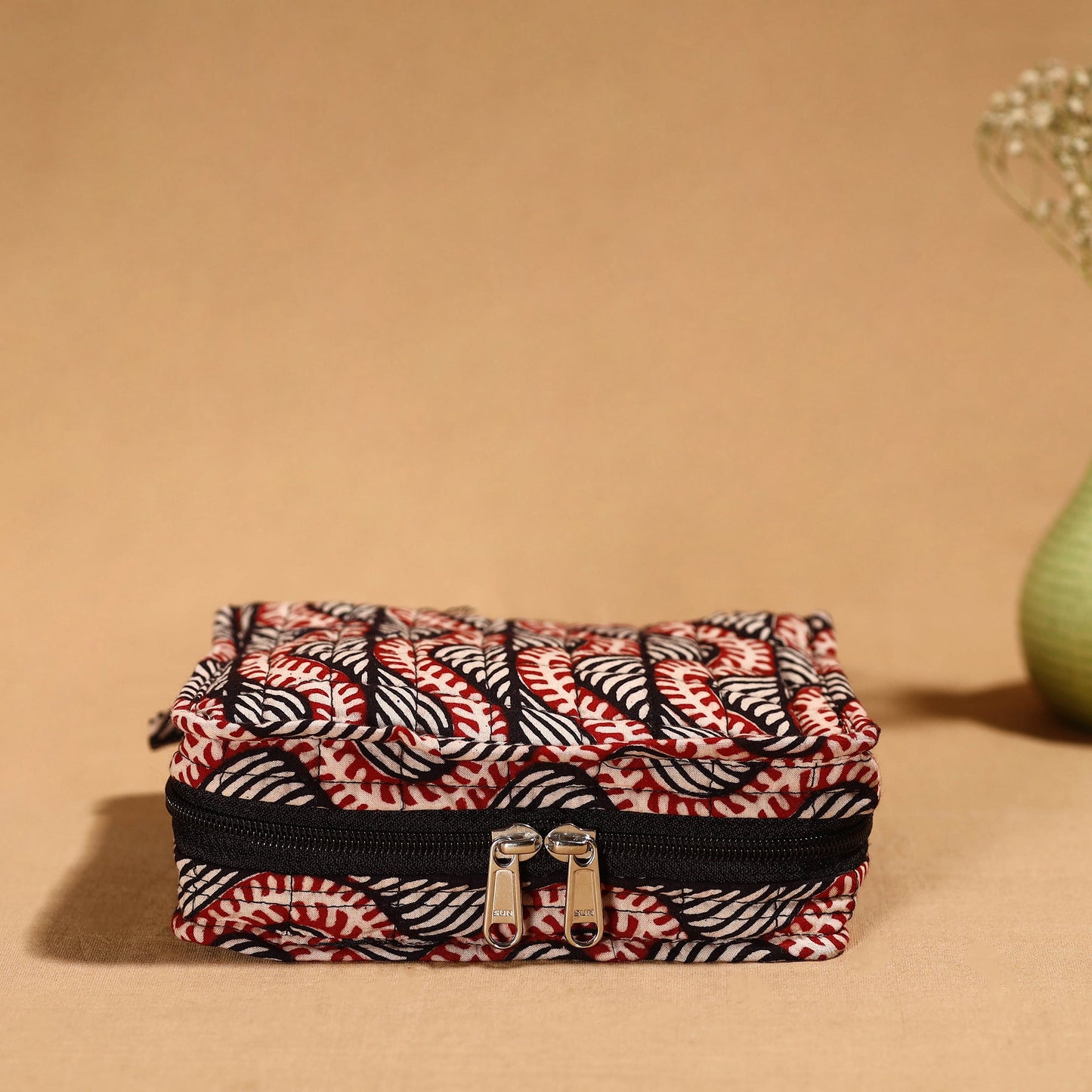 Multicolor Handmade 4 Pockets Cotton Jewelry Bag