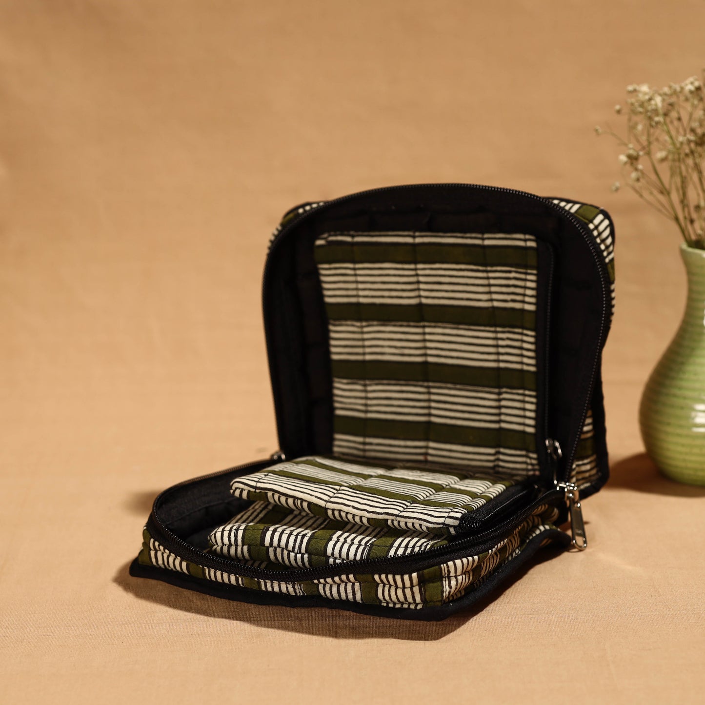 Multicolor Handmade Cotton Jewelry Bag - 4 Pockets