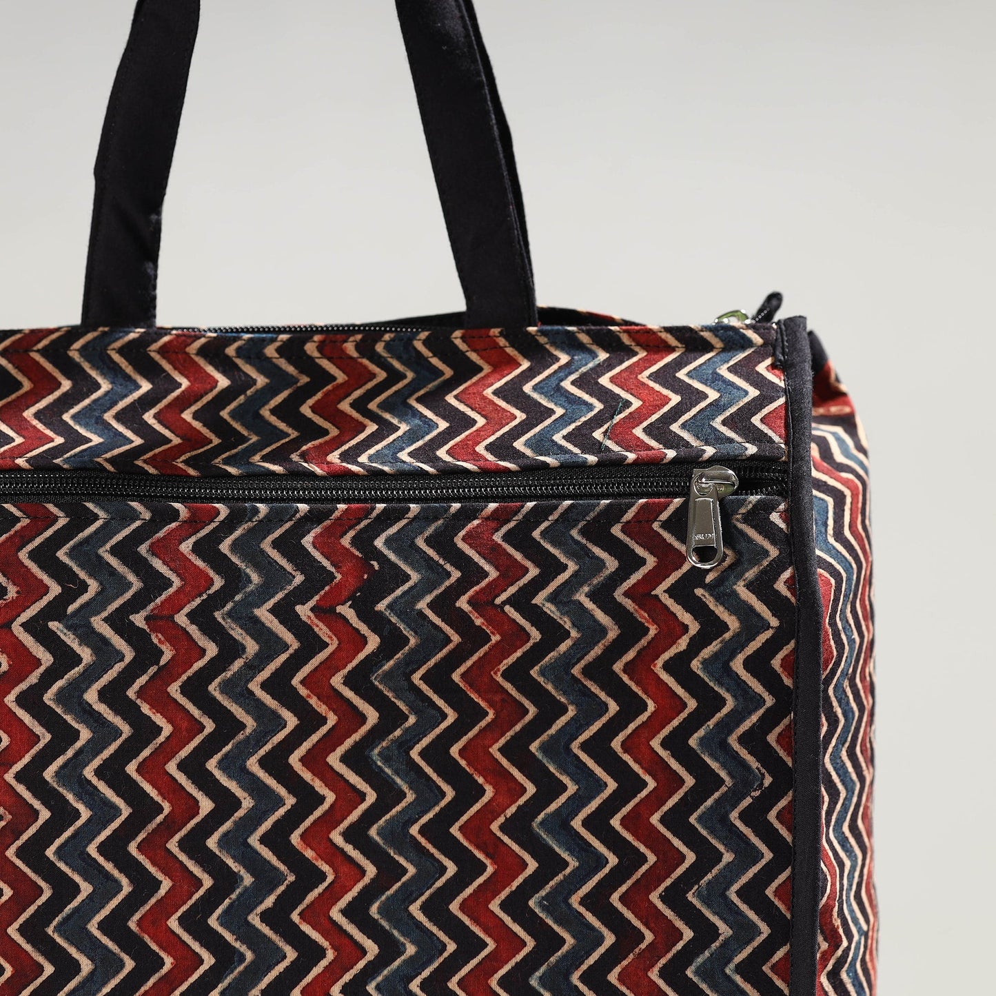 Multicolor Handmade Ajrakh Block Printed Cotton Shopping Bag