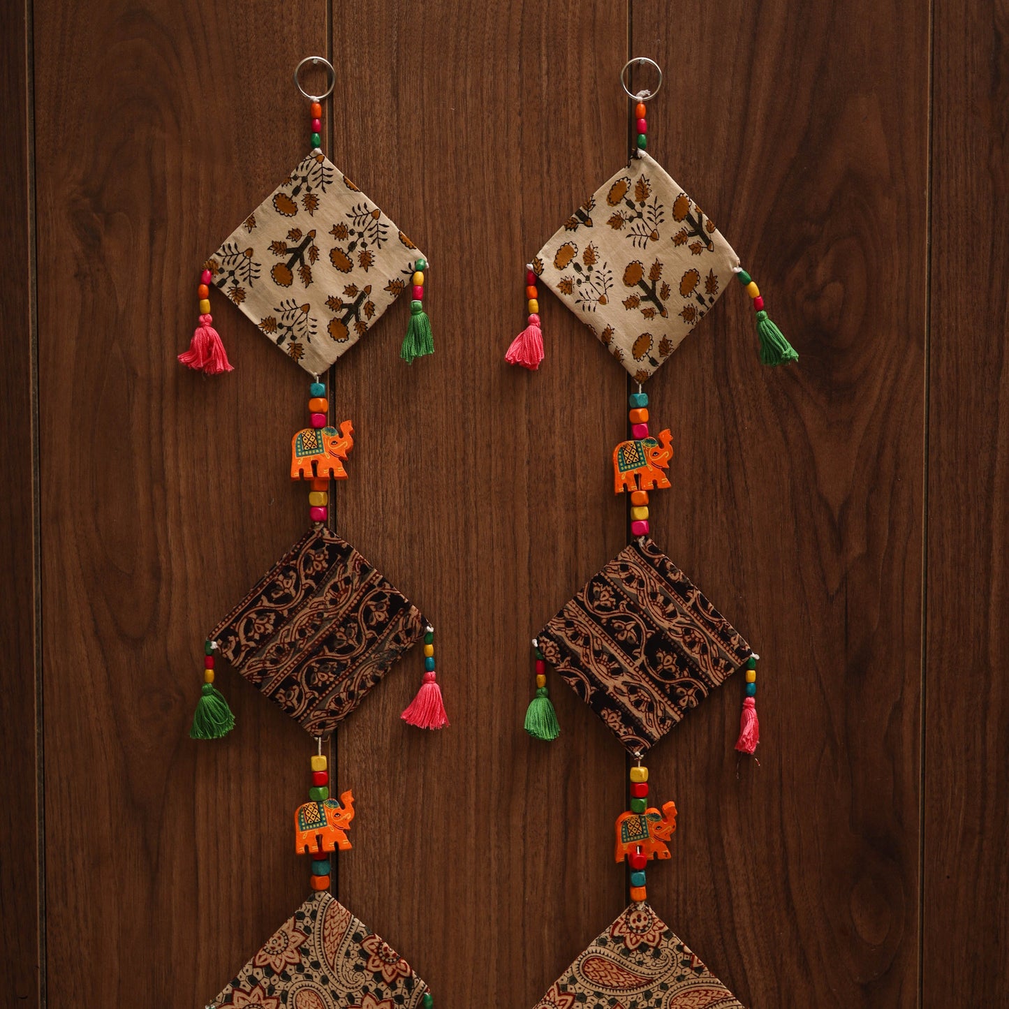 Multicolor - handmade bead work fabric hanging for home