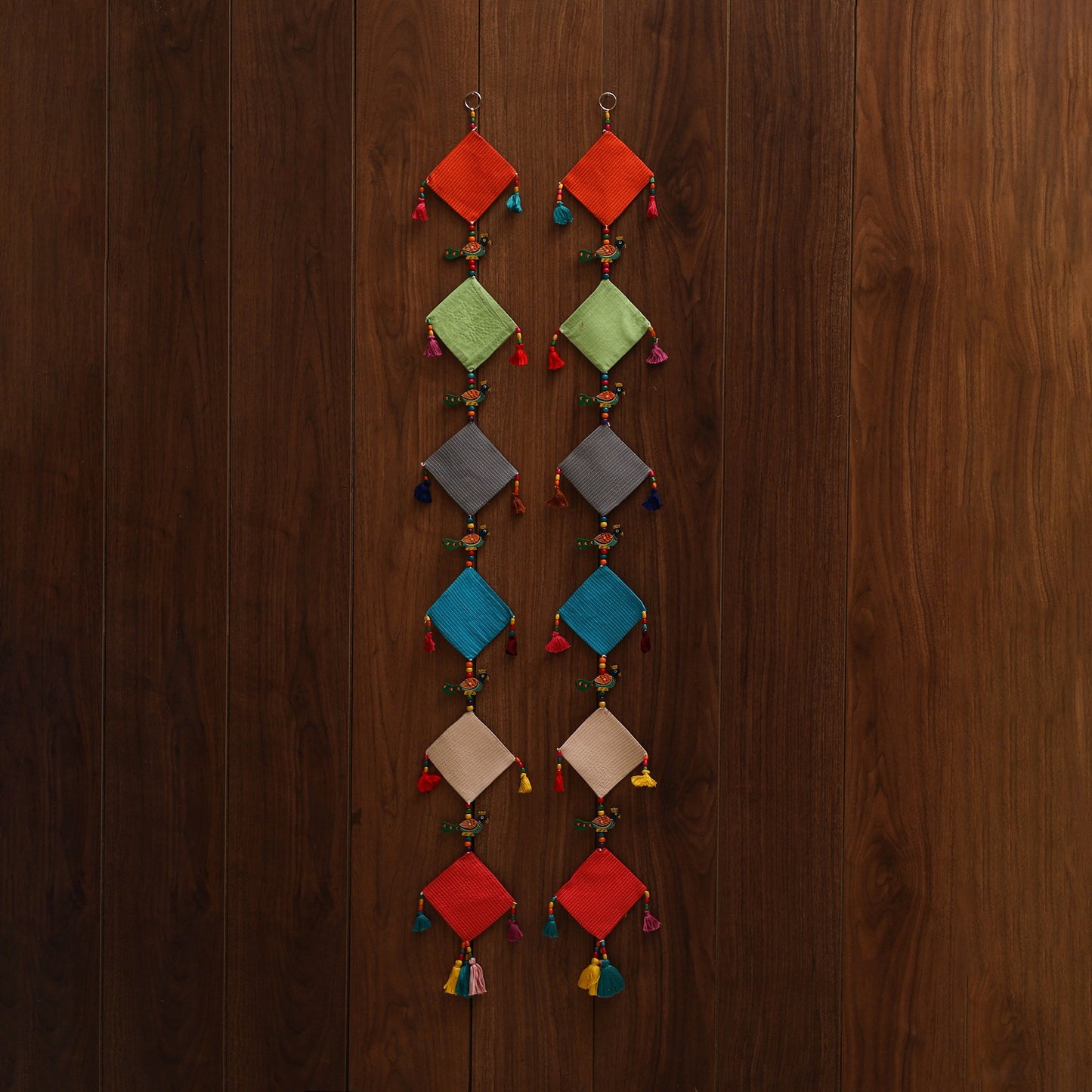 Multicolor - handmade bead work fabric hanging for home