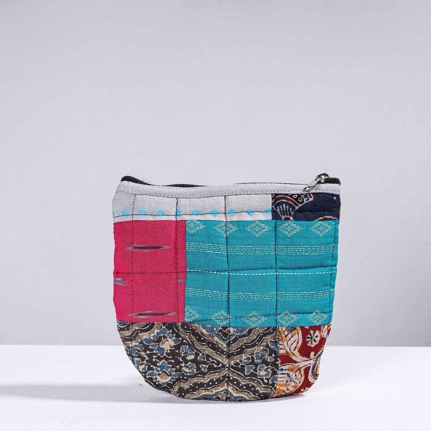 Handmade Cotton Fabric Quilted Patchwork Utility Pouch