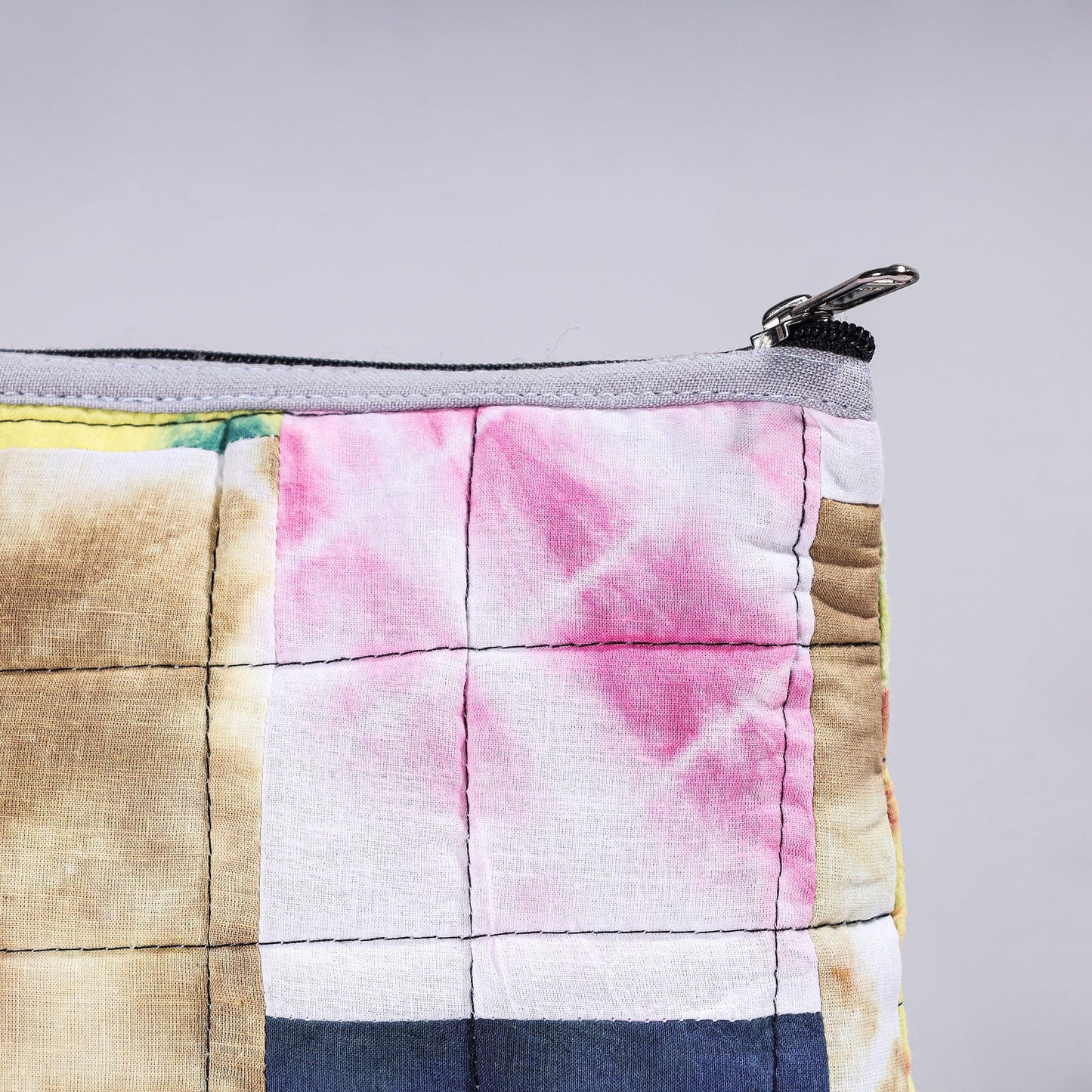 Handmade Cotton Fabric Quilted Patchwork Utility Pouch
