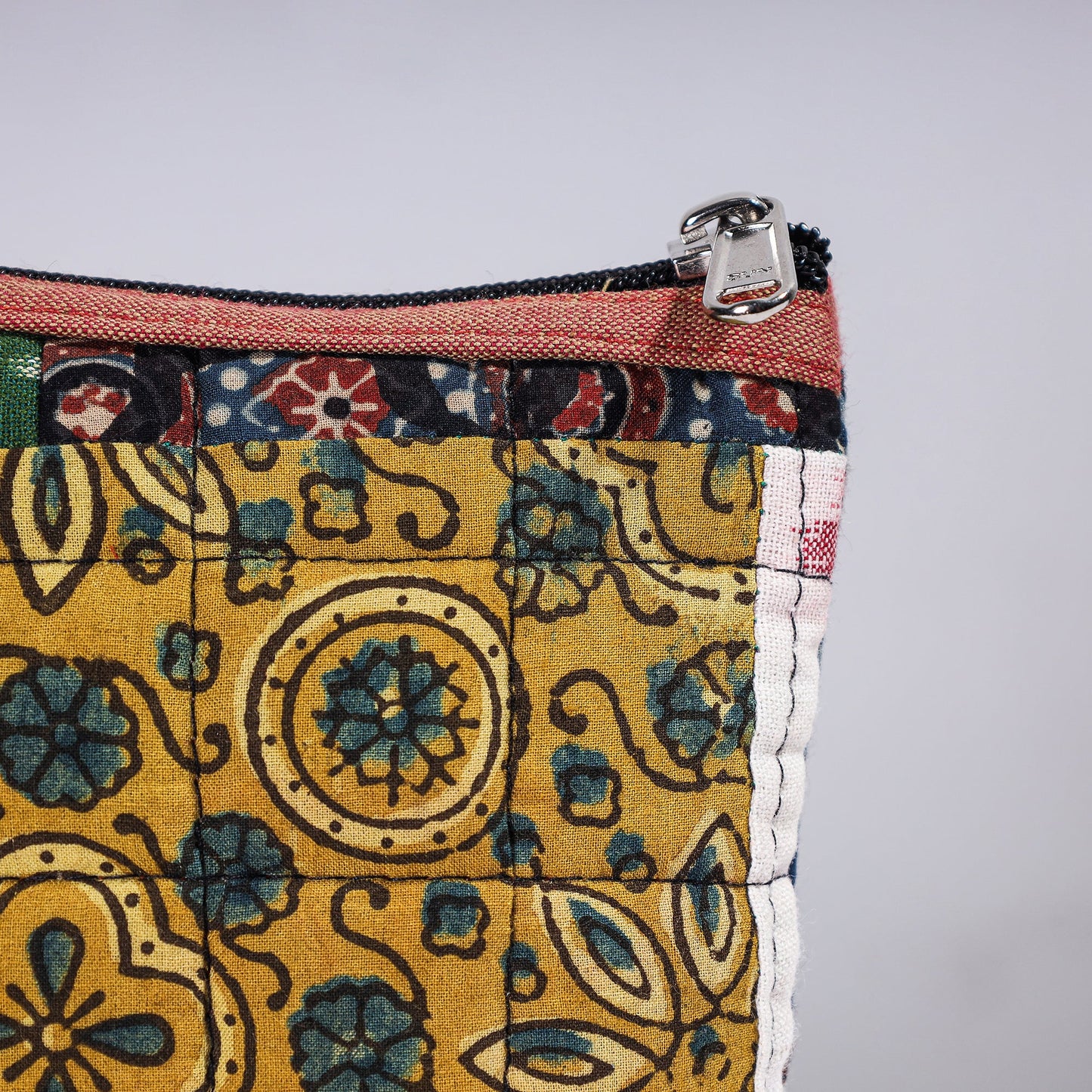 Handmade Cotton Fabric Quilted Patchwork Utility Pouch