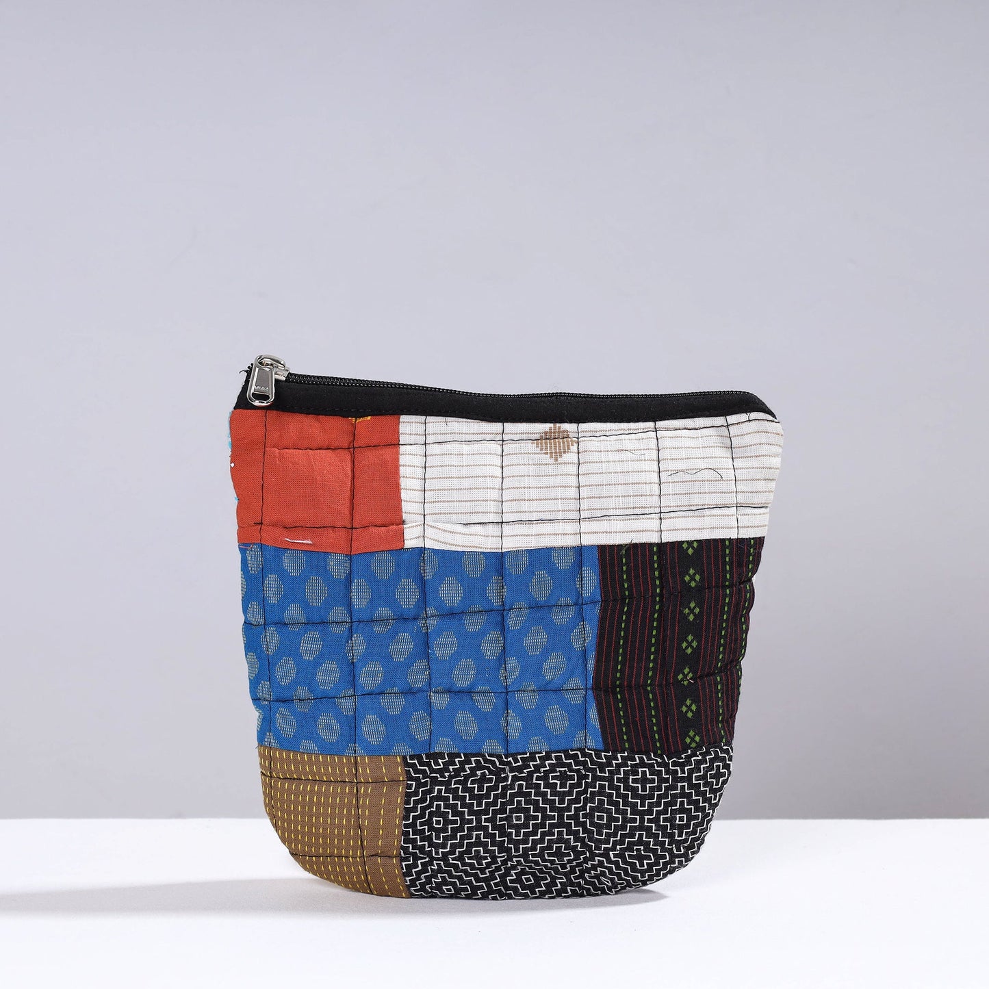 Handmade Cotton Fabric Quilted Patchwork Utility Pouch