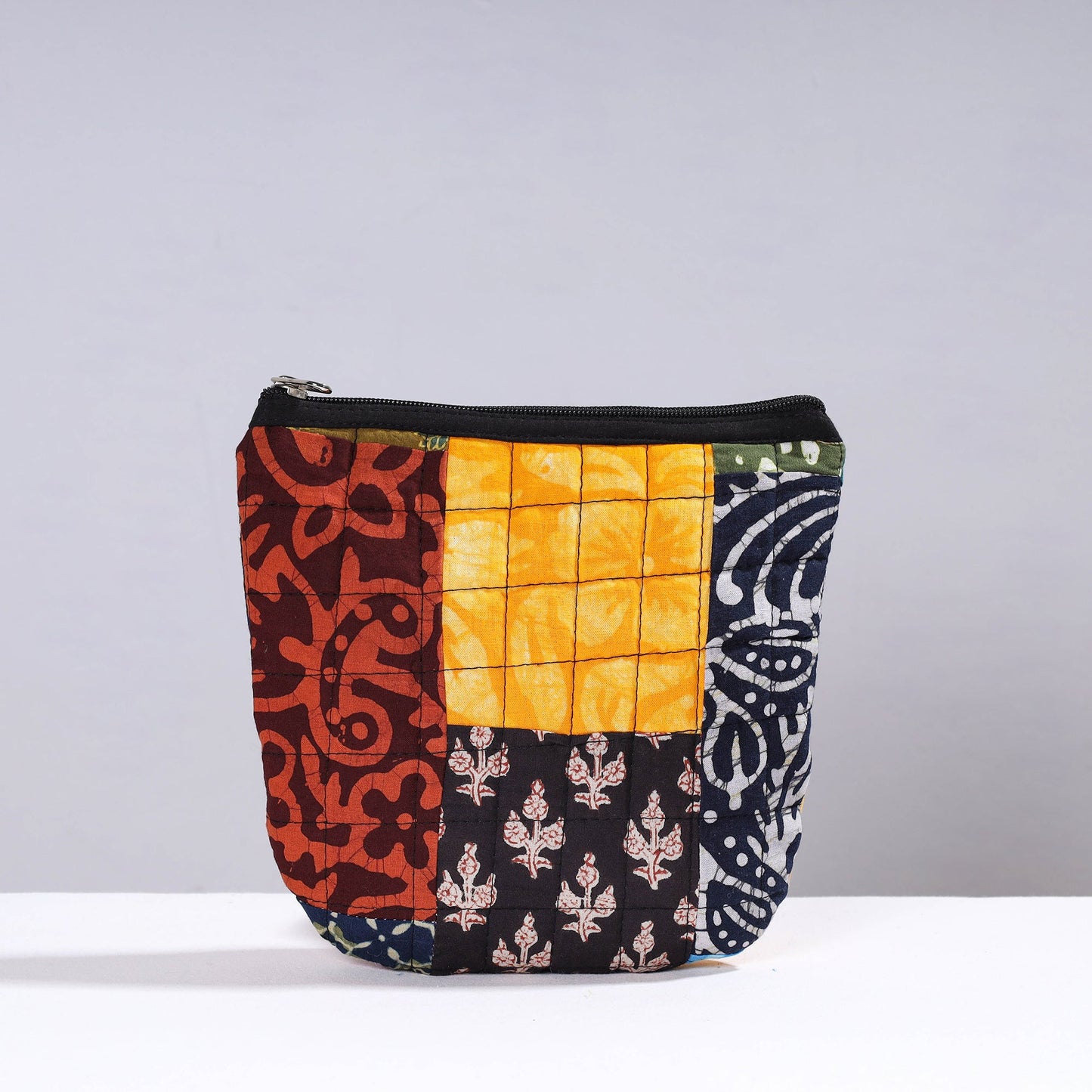 Handmade Cotton Fabric Quilted Patchwork Utility Pouch