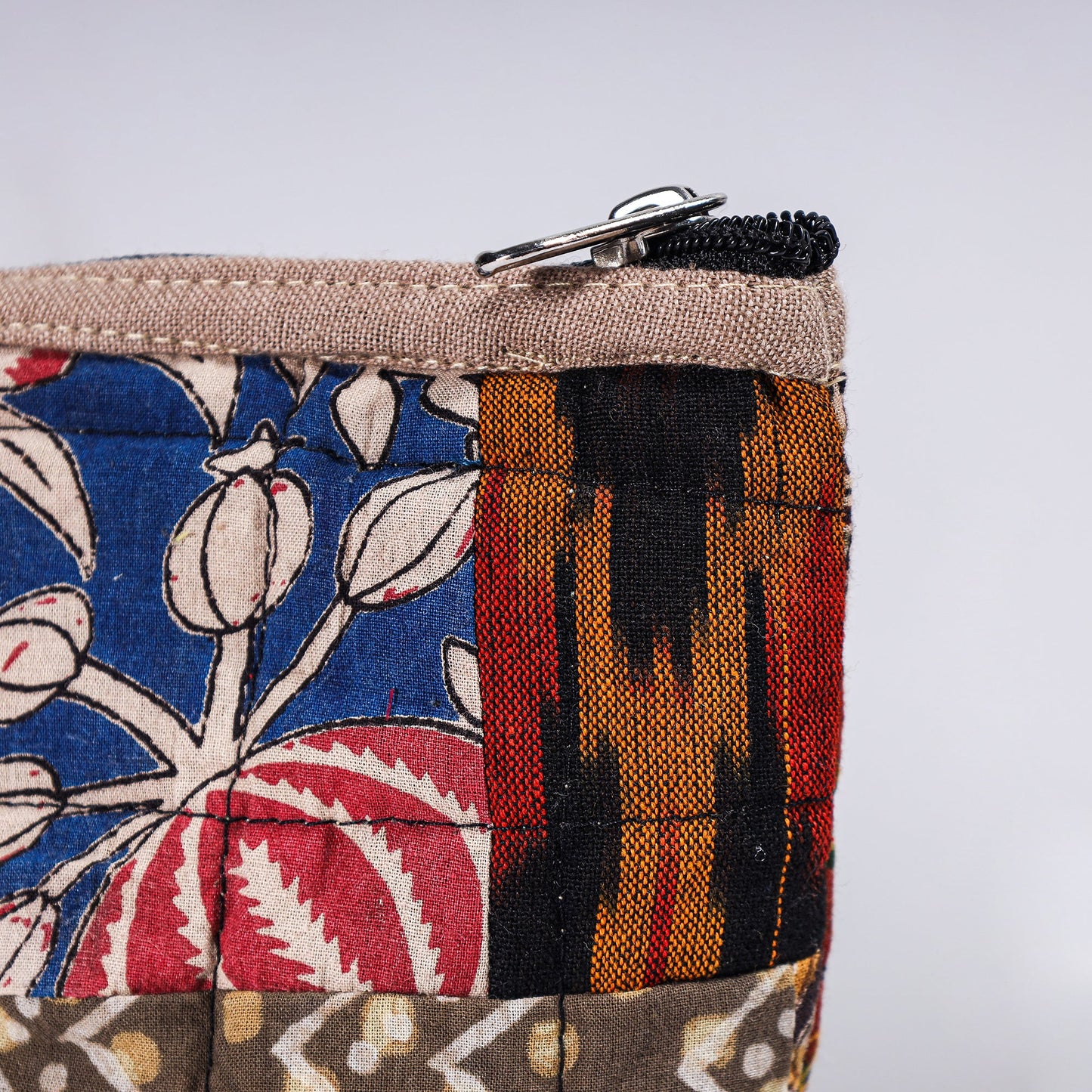Handmade Cotton Fabric Quilted Patchwork Utility Pouch