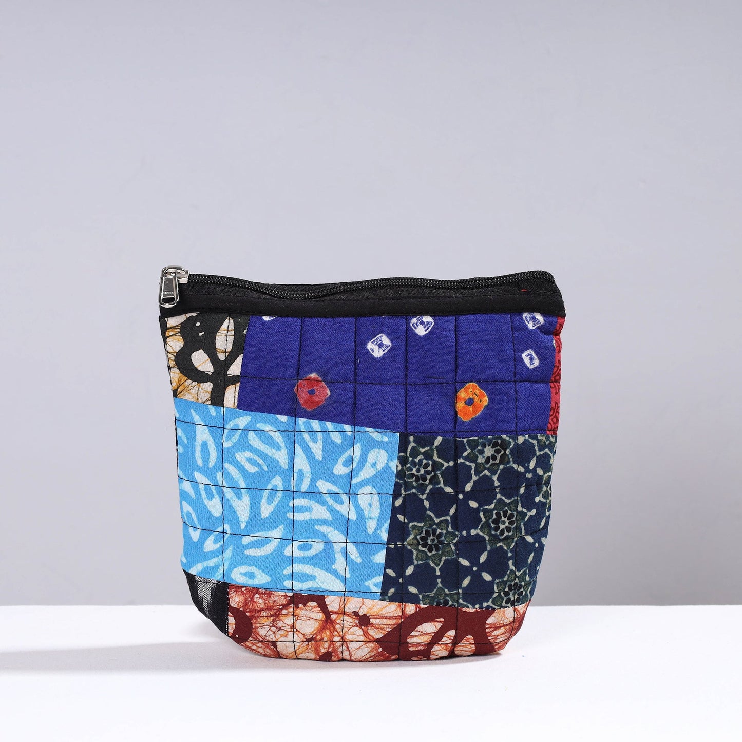 Handmade Cotton Fabric Quilted Patchwork Utility Pouch