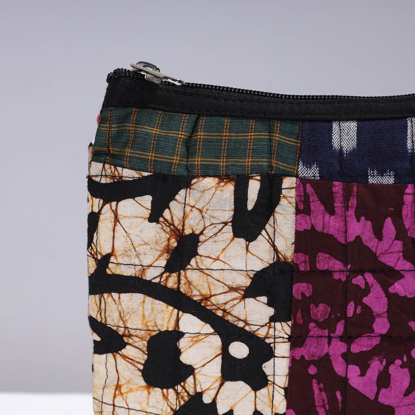 Handmade Cotton Fabric Quilted Patchwork Utility Pouch