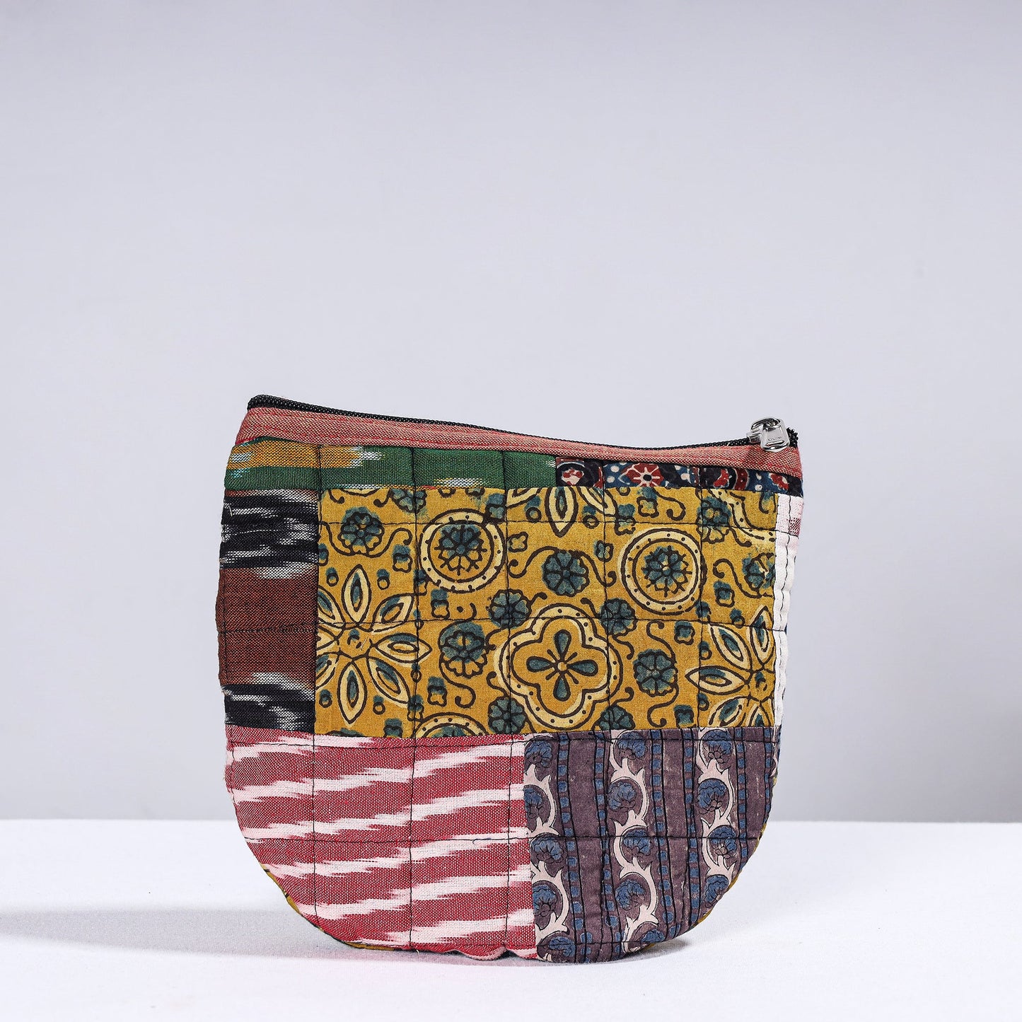 Handmade Cotton Fabric Quilted Patchwork Utility Pouch