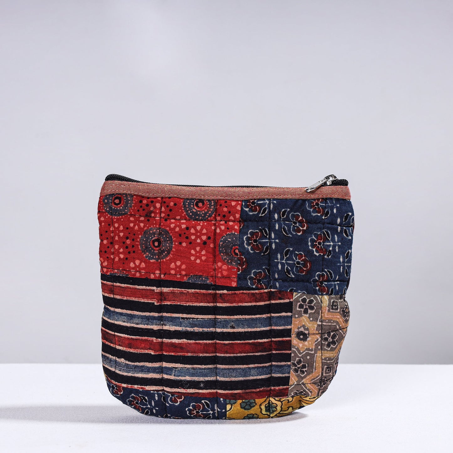 Handmade Cotton Fabric Quilted Patchwork Utility Pouch