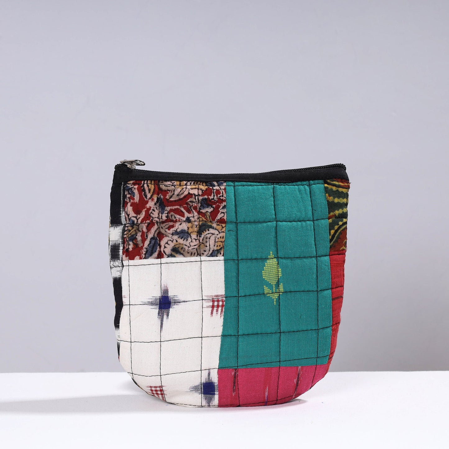 Handmade Cotton Fabric Quilted Patchwork Utility Pouch