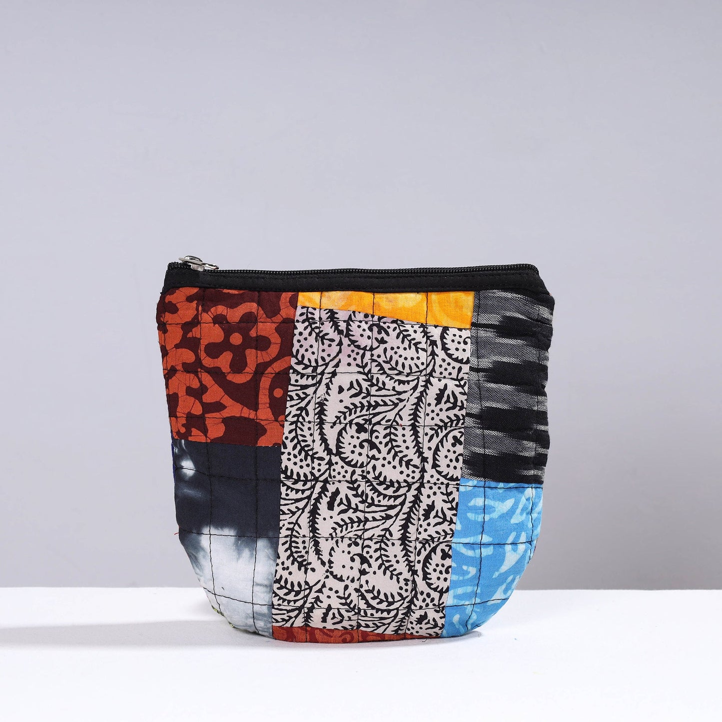 Handmade Cotton Fabric Quilted Patchwork Utility Pouch