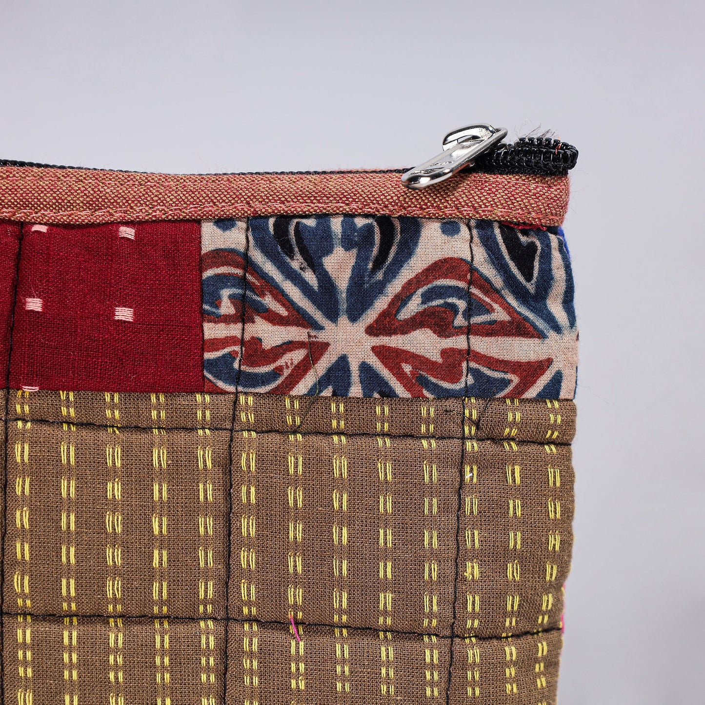 Handmade Cotton Fabric Quilted Patchwork Utility Pouch
