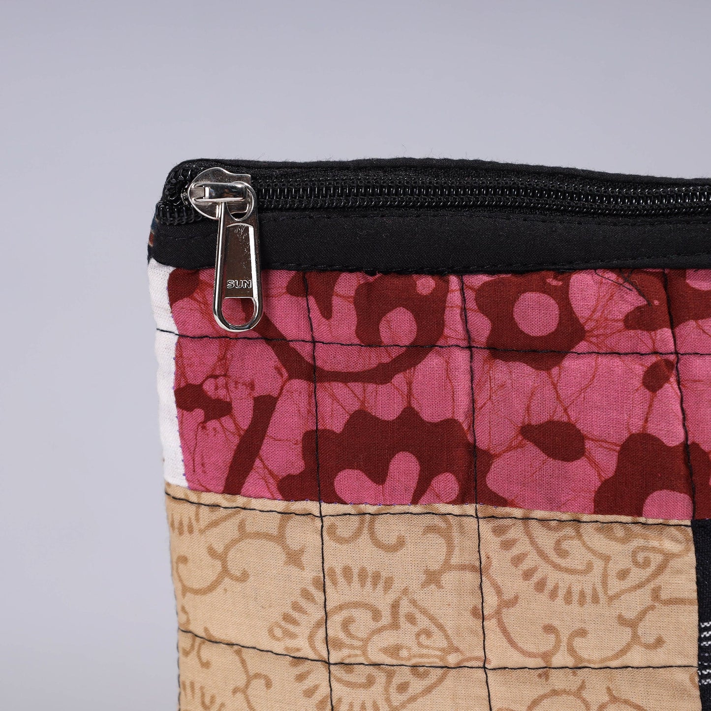 Handmade Cotton Fabric Quilted Patchwork Utility Pouch