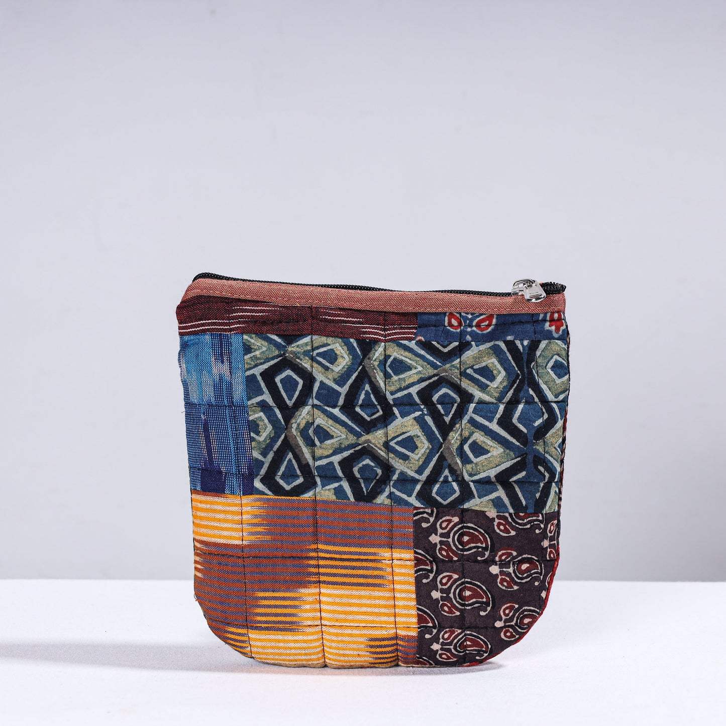 Handmade Cotton Fabric Quilted Patchwork Utility Pouch