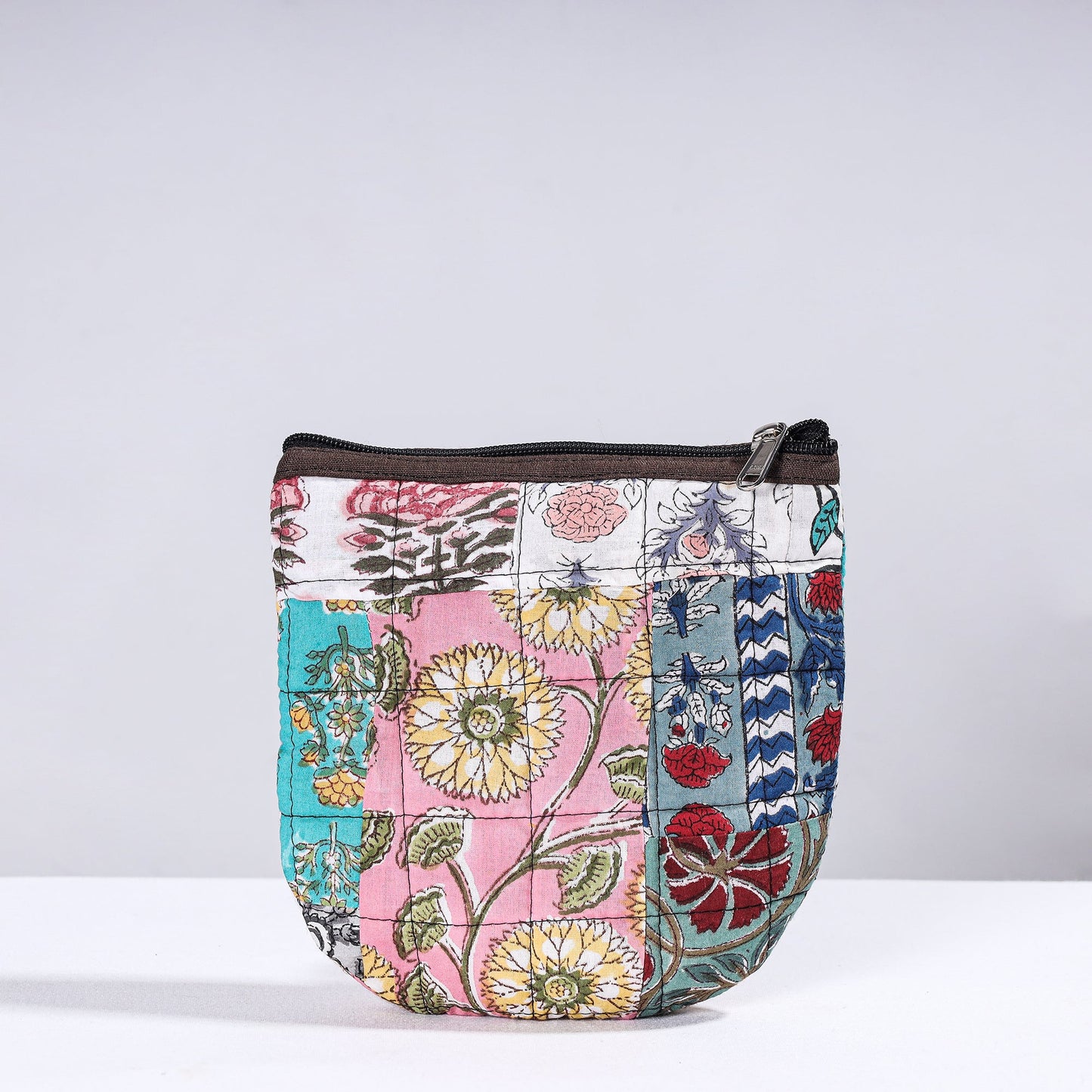 Handmade Cotton Fabric Quilted Patchwork Utility Pouch