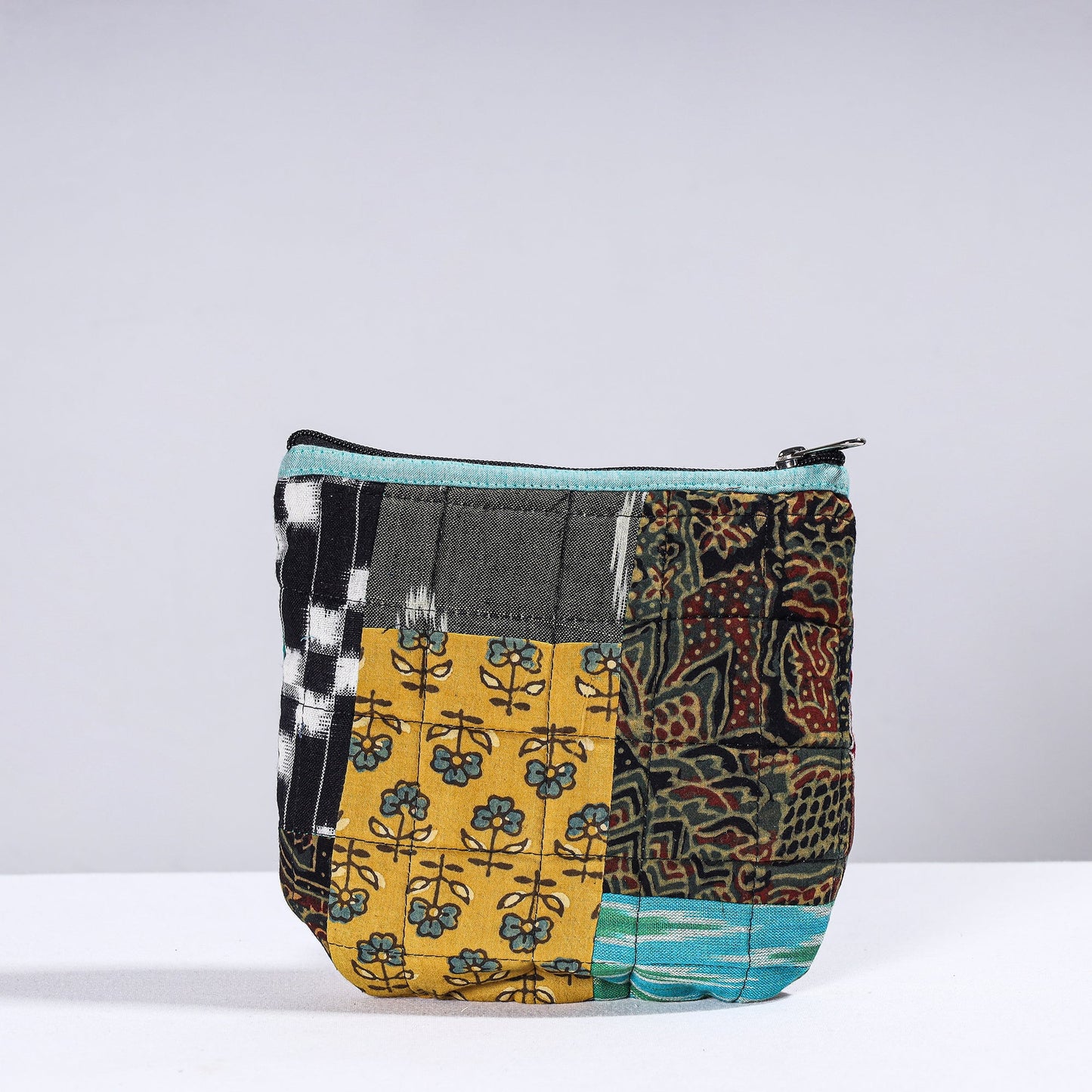 Handmade Cotton Fabric Quilted Patchwork Utility Pouch