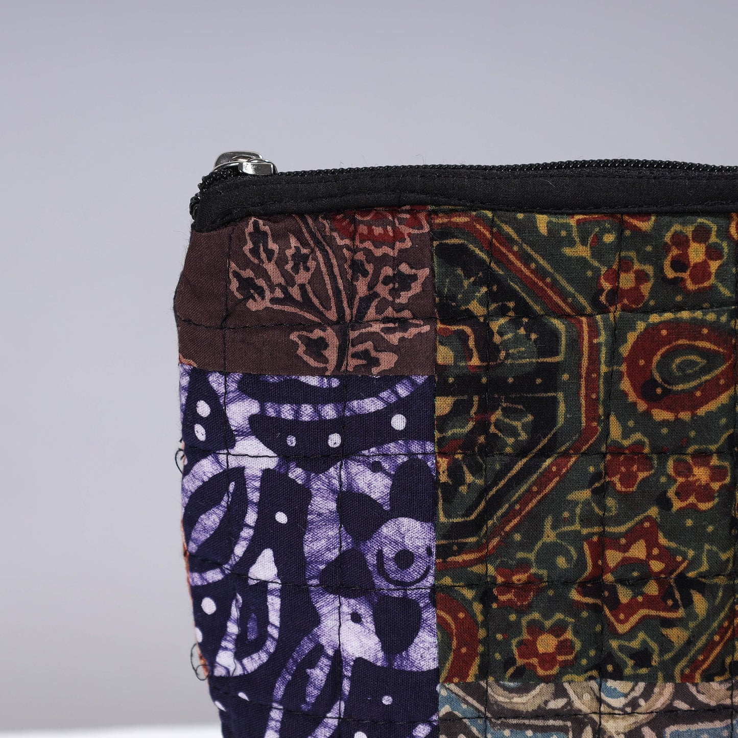 Handmade Cotton Fabric Quilted Patchwork Utility Pouch