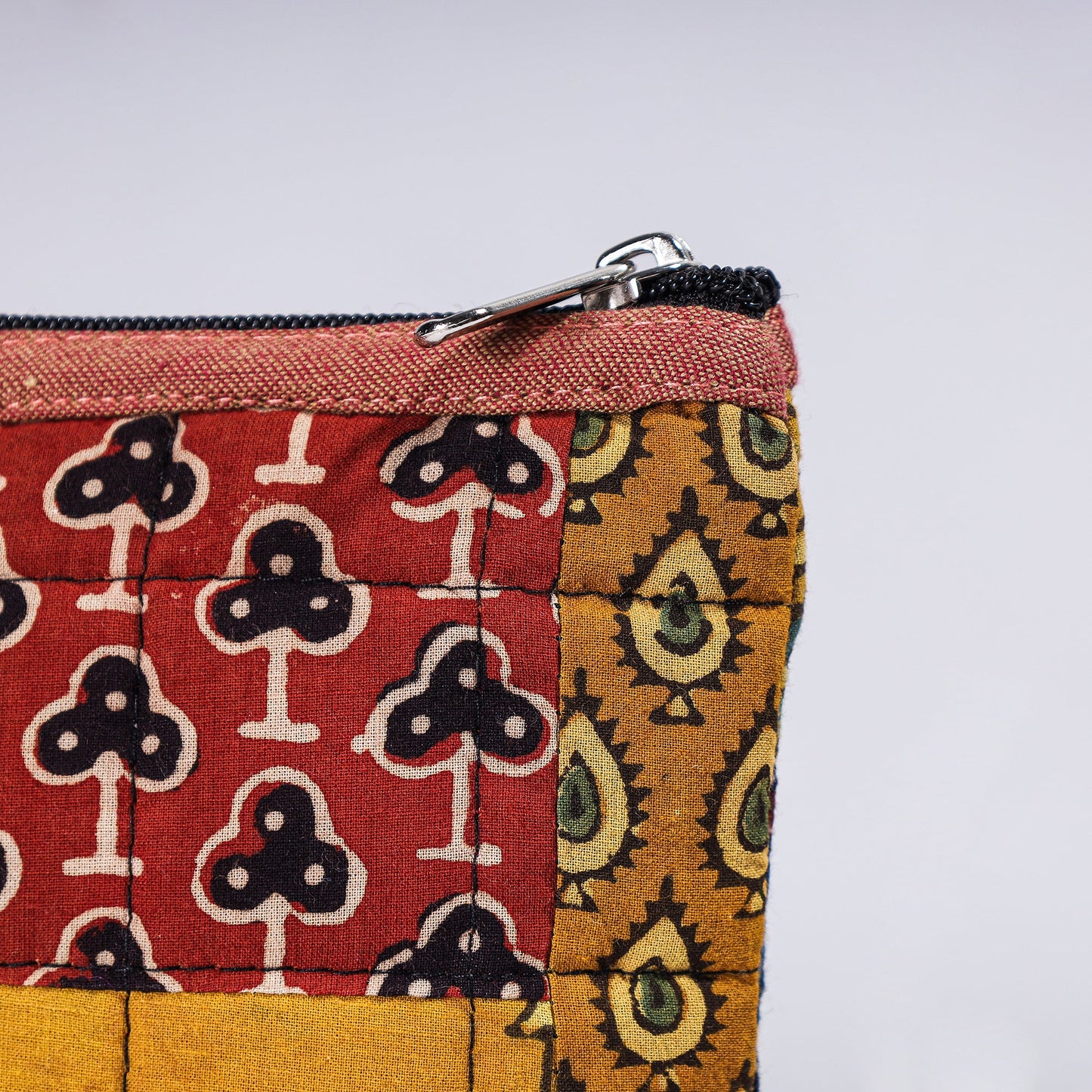 Handmade Cotton Fabric Quilted Patchwork Utility Pouch