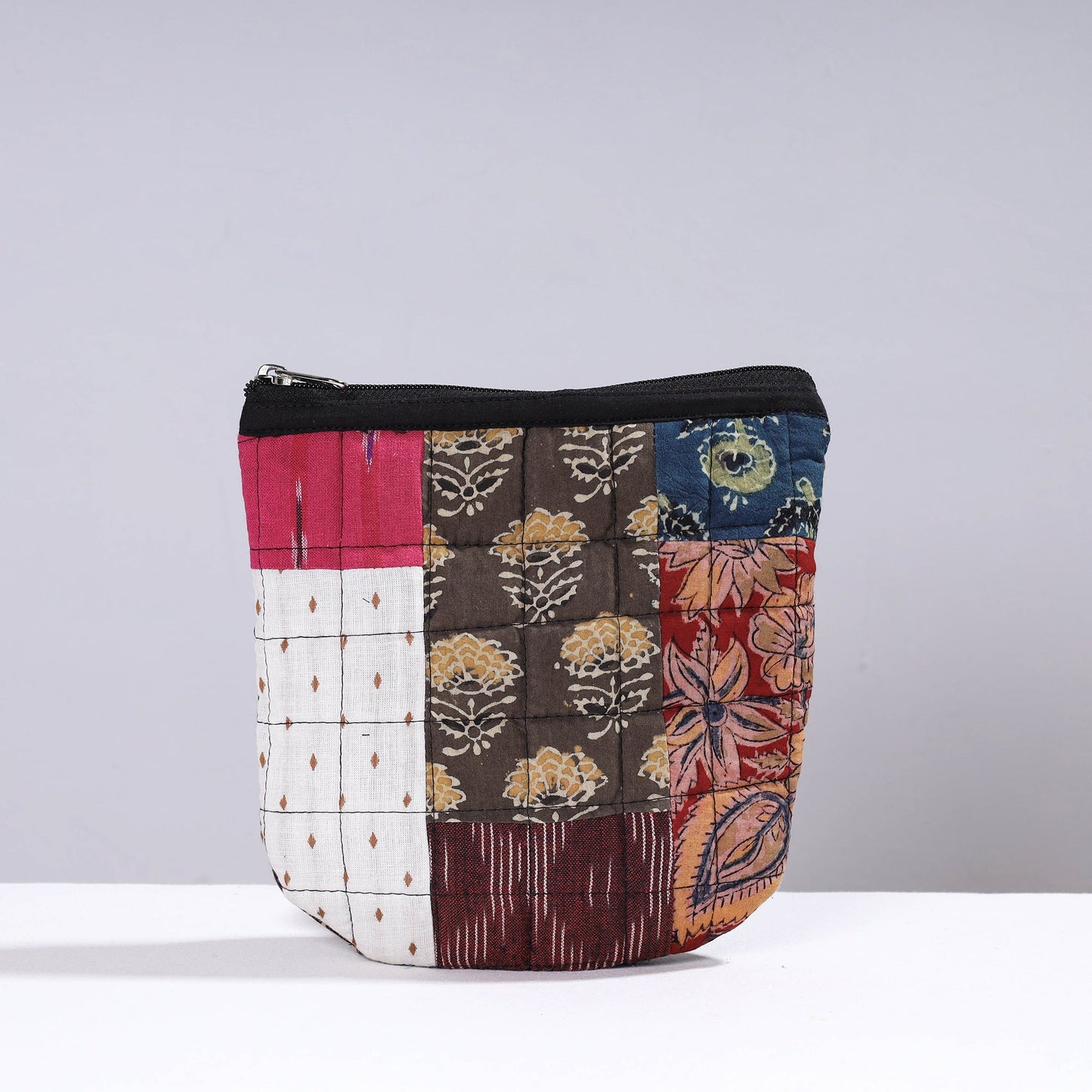 Handmade Cotton Fabric Quilted Patchwork Utility Pouch