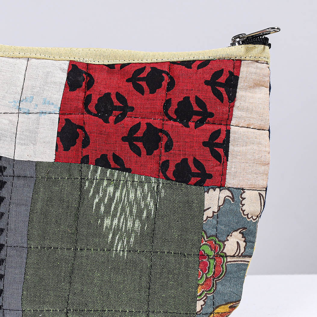Handmade Cotton Fabric Quilted Patchwork Utility Pouch