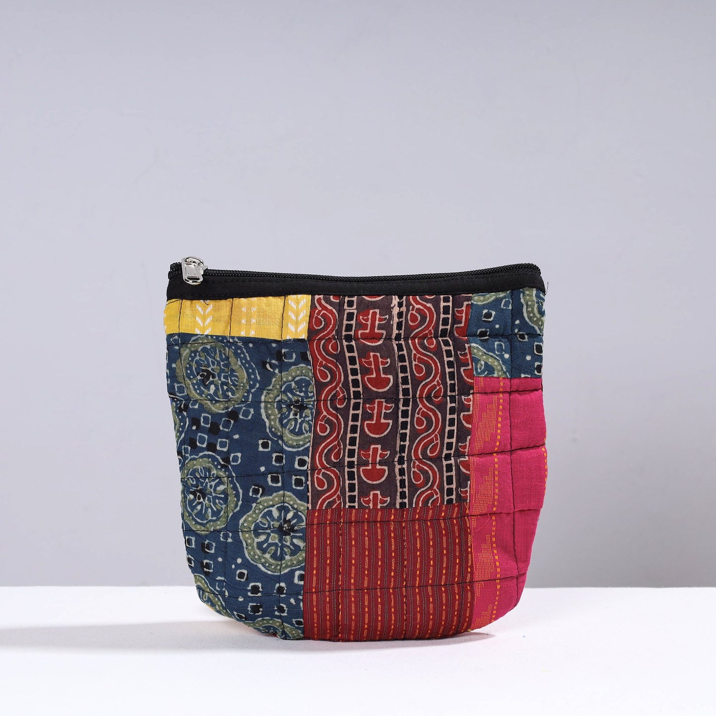 Handmade Cotton Fabric Quilted Patchwork Utility Pouch
