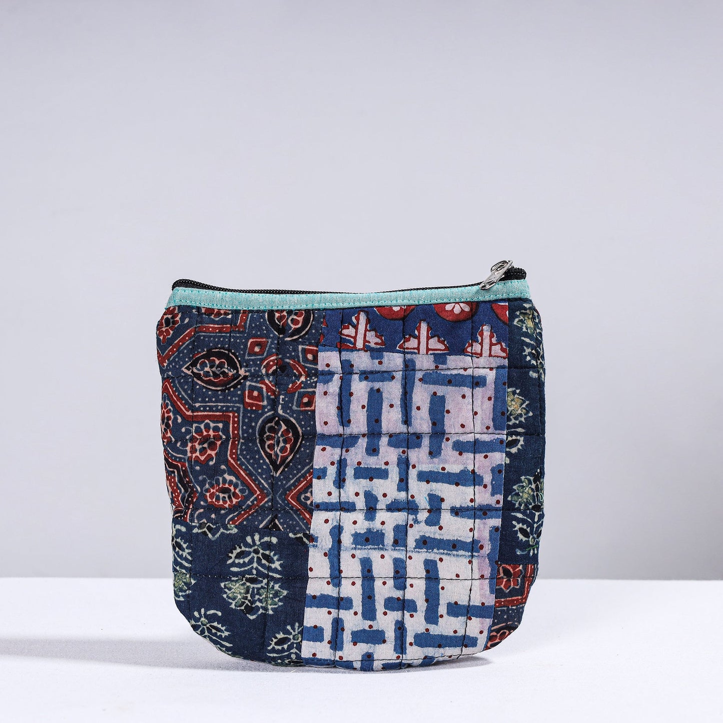 Handmade Cotton Fabric Quilted Patchwork Utility Pouch