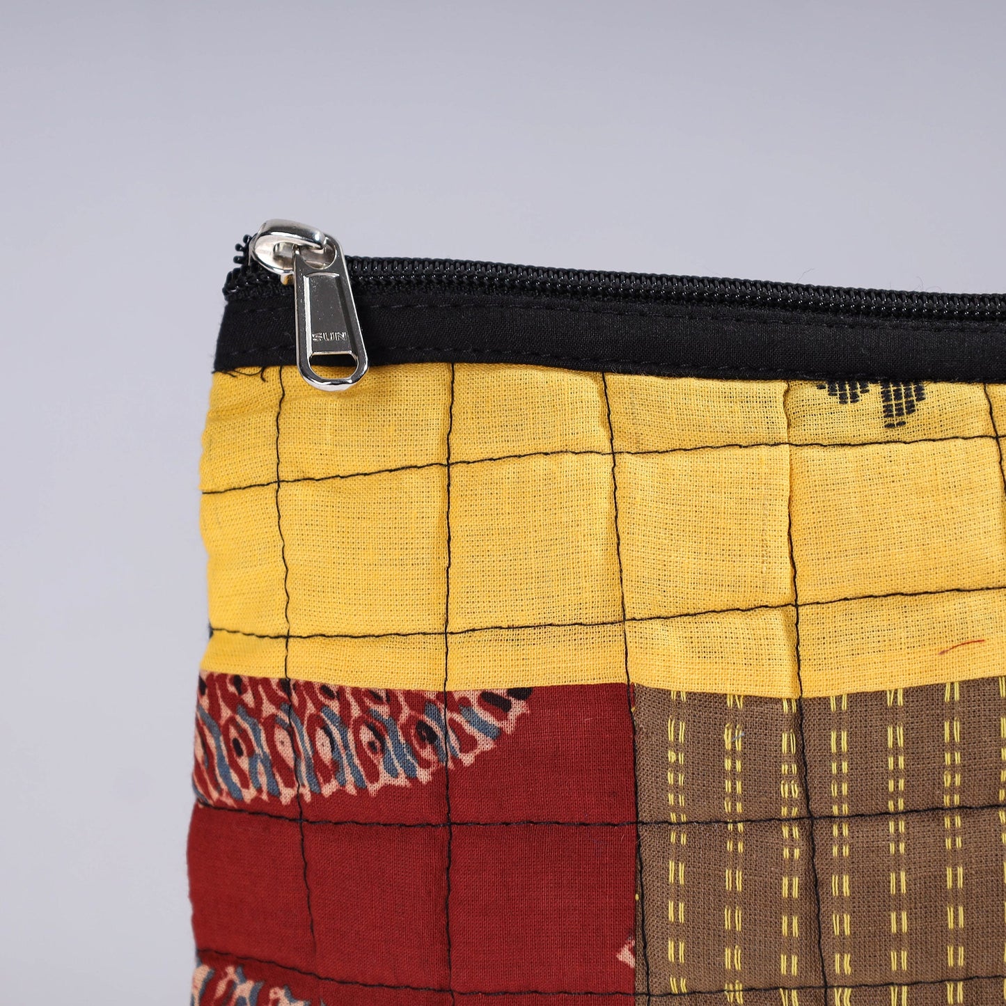 Handmade Cotton Fabric Quilted Patchwork Utility Pouch
