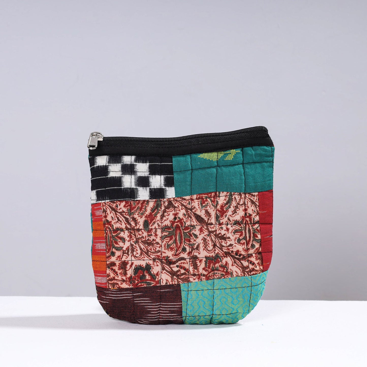 Handmade Cotton Fabric Quilted Patchwork Utility Pouch