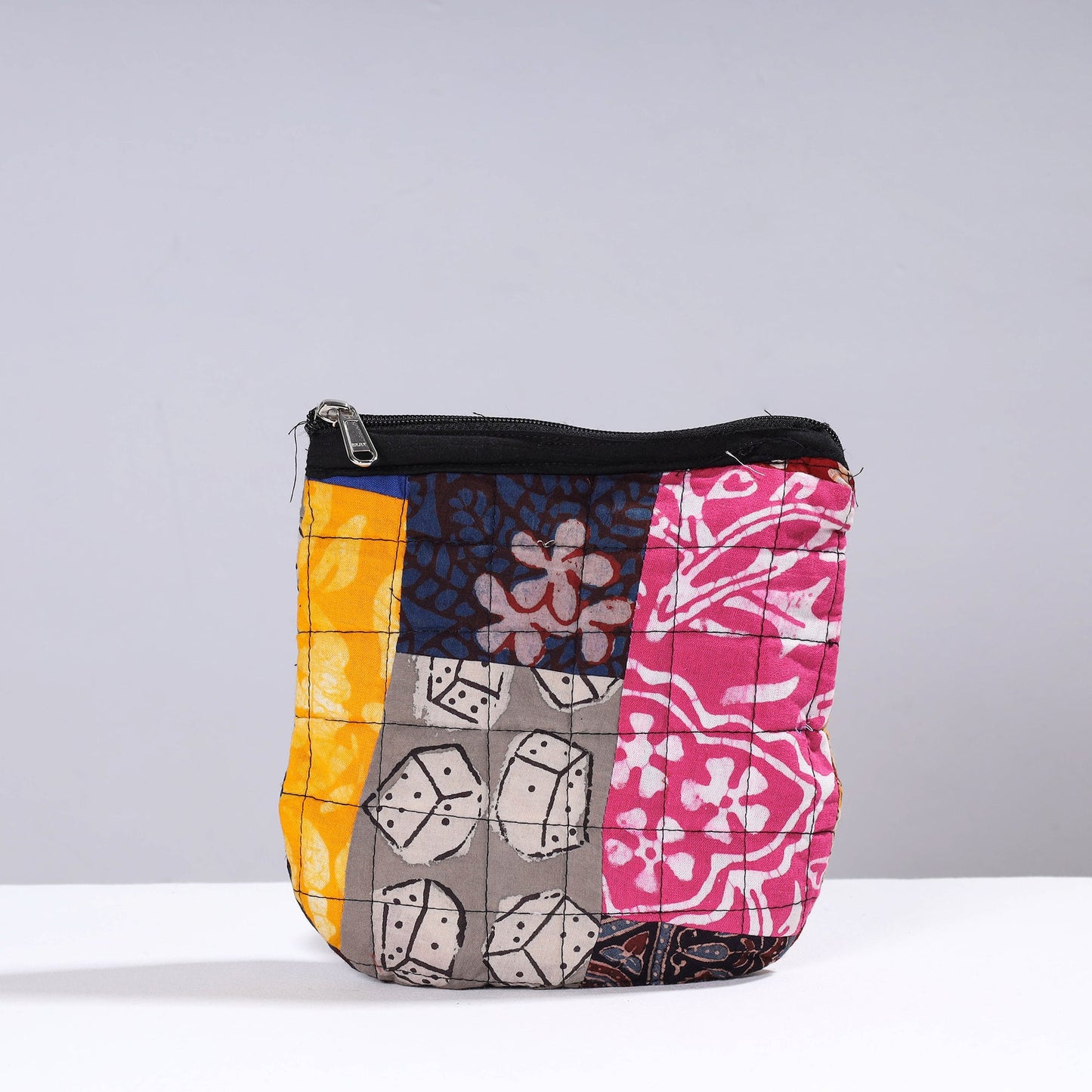 Handmade Cotton Fabric Quilted Patchwork Utility Pouch
