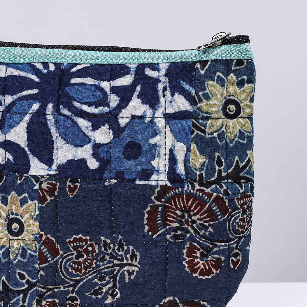 Handmade Cotton Fabric Quilted Patchwork Utility Pouch