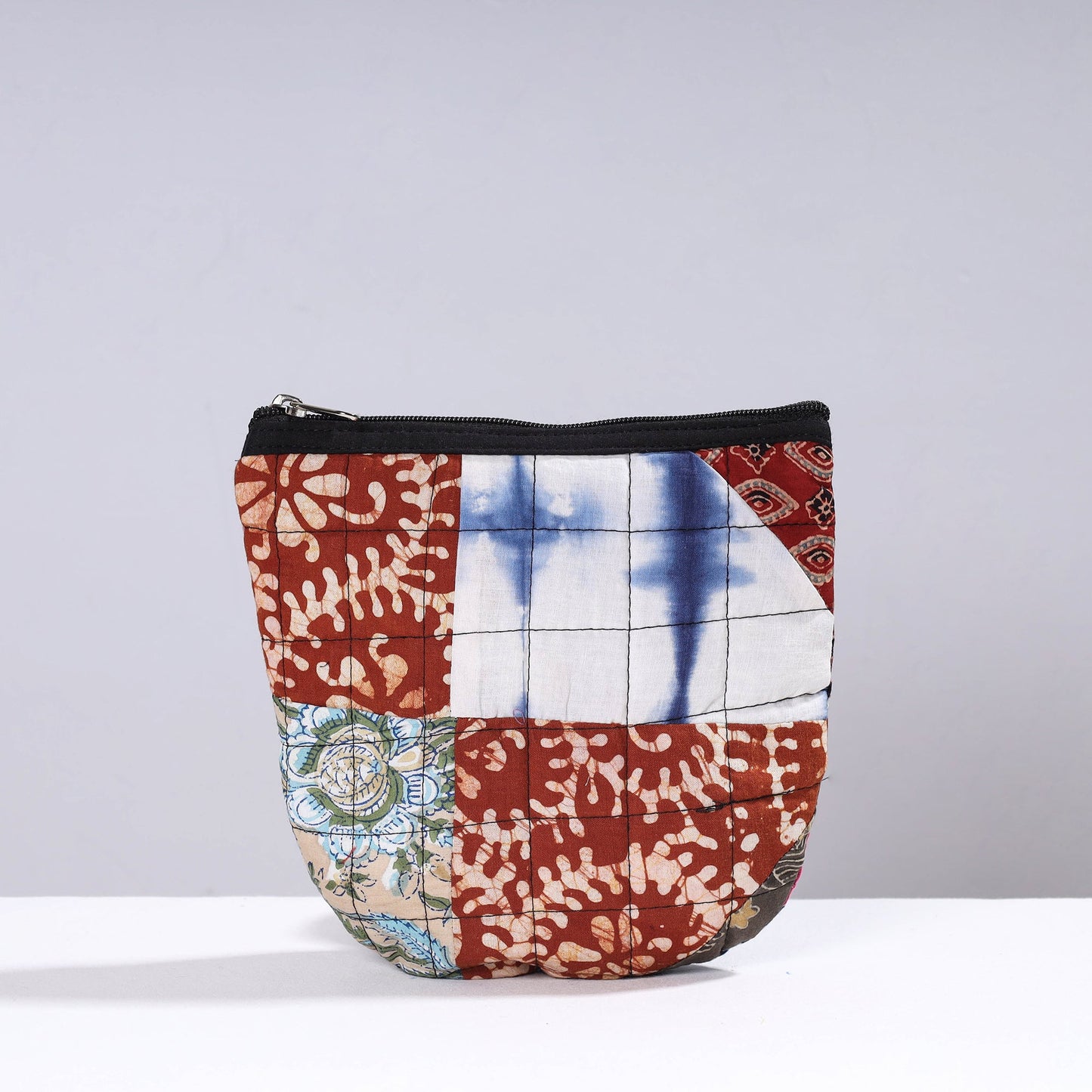 Handmade Cotton Fabric Quilted Patchwork Utility Pouch