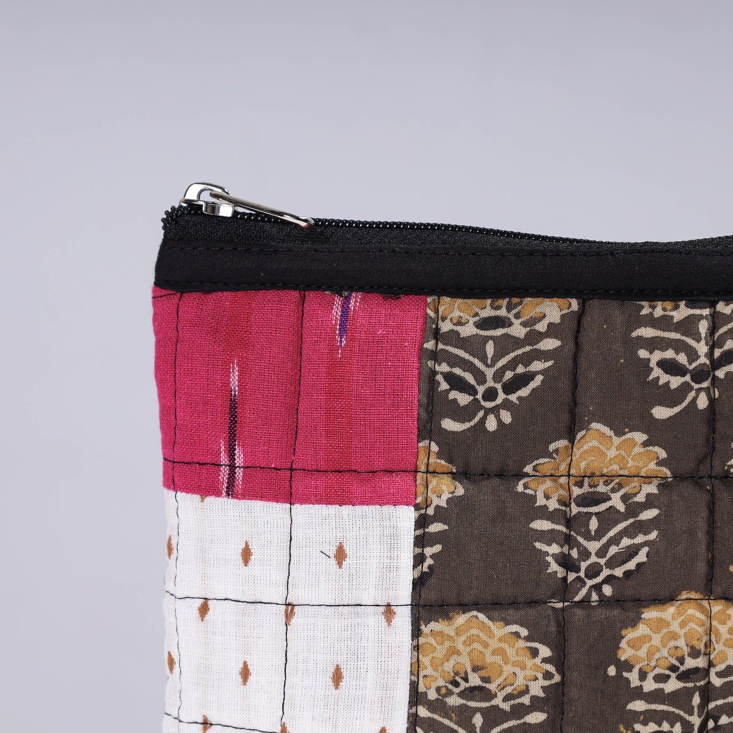 Handmade Cotton Fabric Quilted Patchwork Utility Pouch