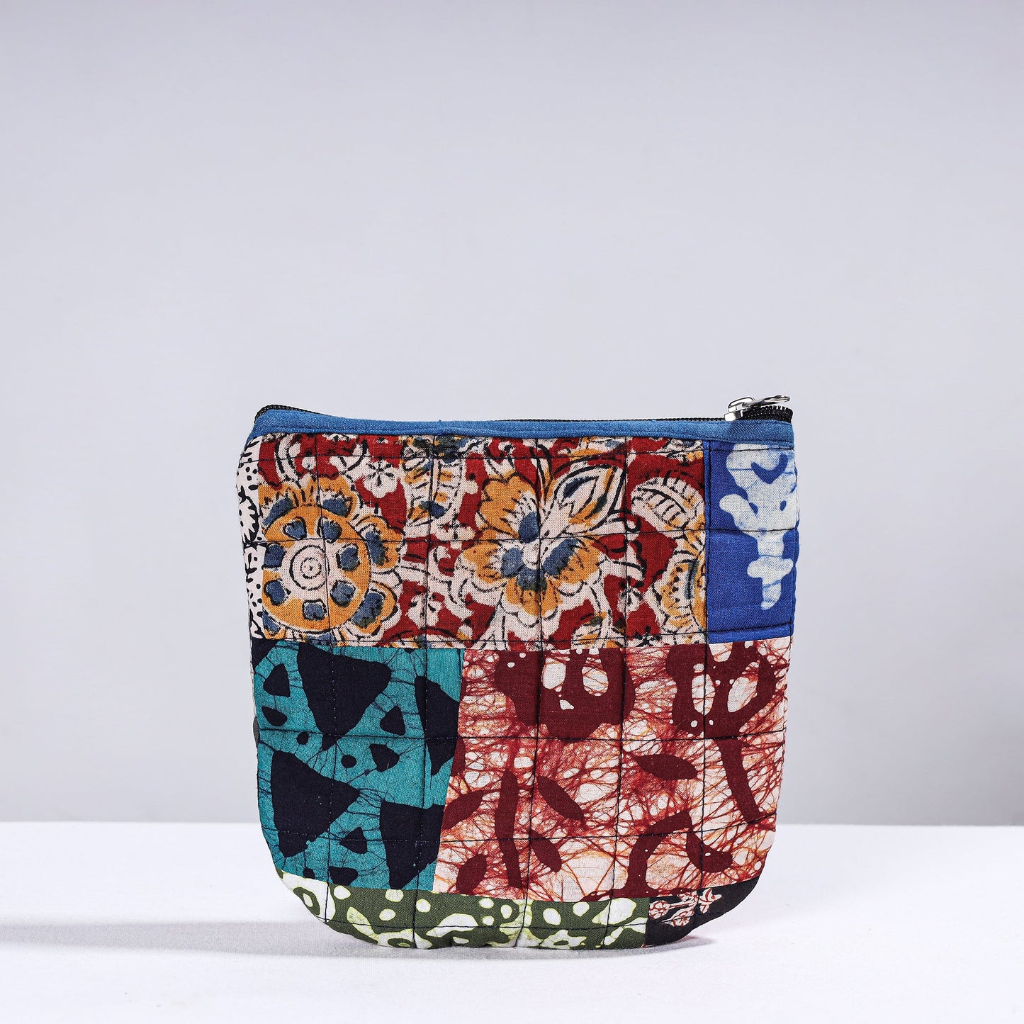 Handmade Cotton Fabric Quilted Patchwork Utility Pouch