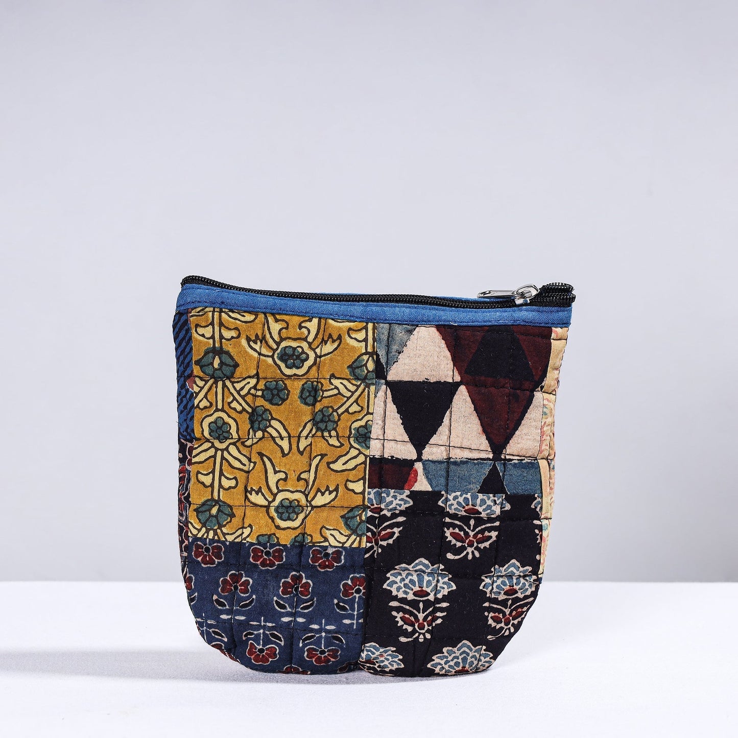 Handmade Cotton Fabric Quilted Patchwork Utility Pouch