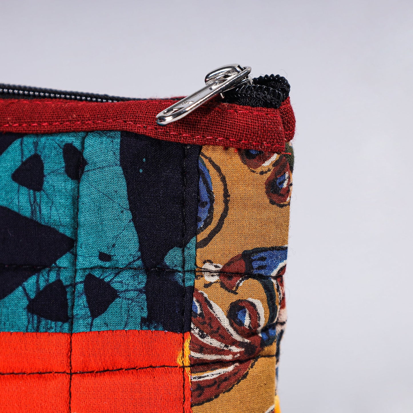 Handmade Cotton Fabric Quilted Patchwork Utility Pouch