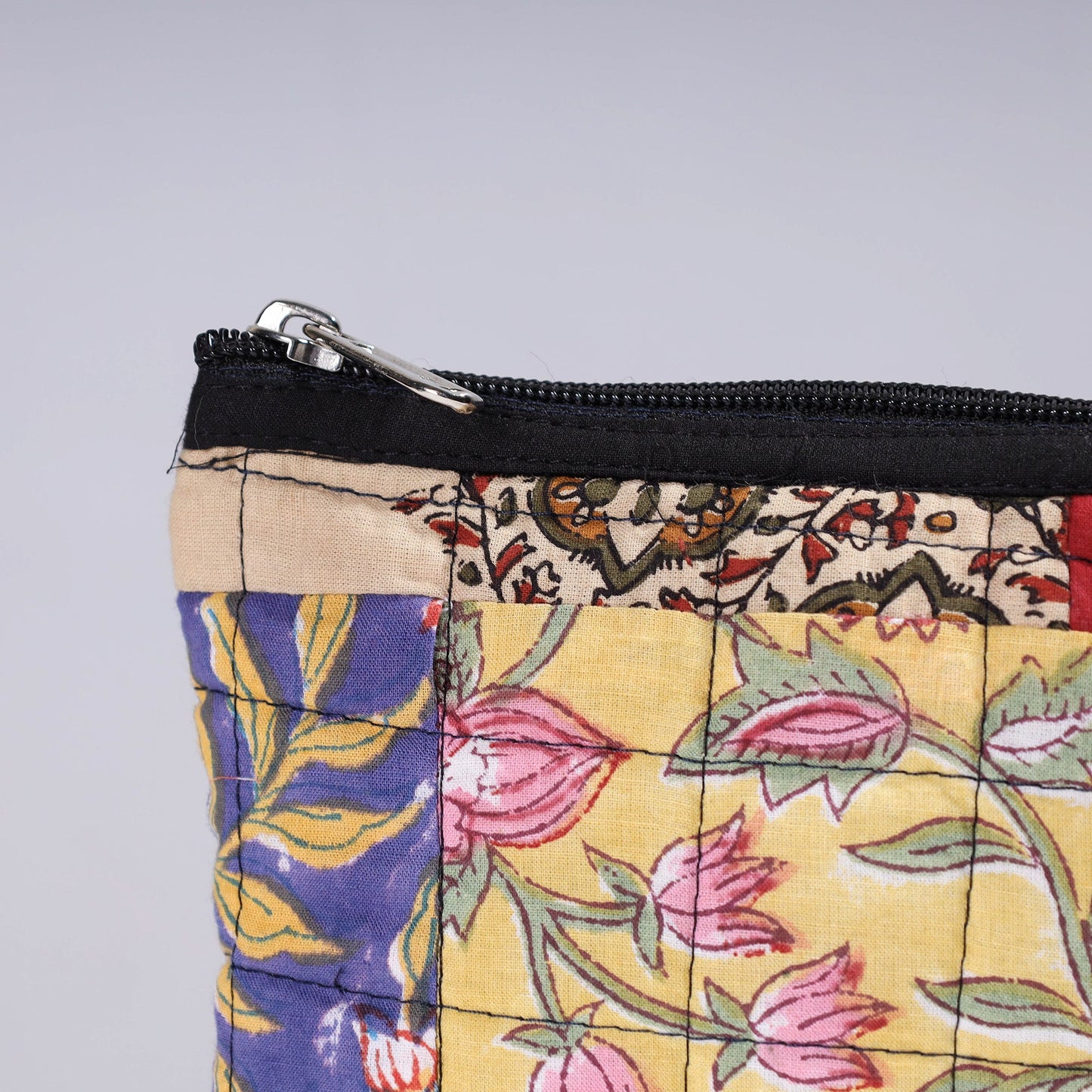 Handmade Cotton Fabric Quilted Patchwork Utility Pouch