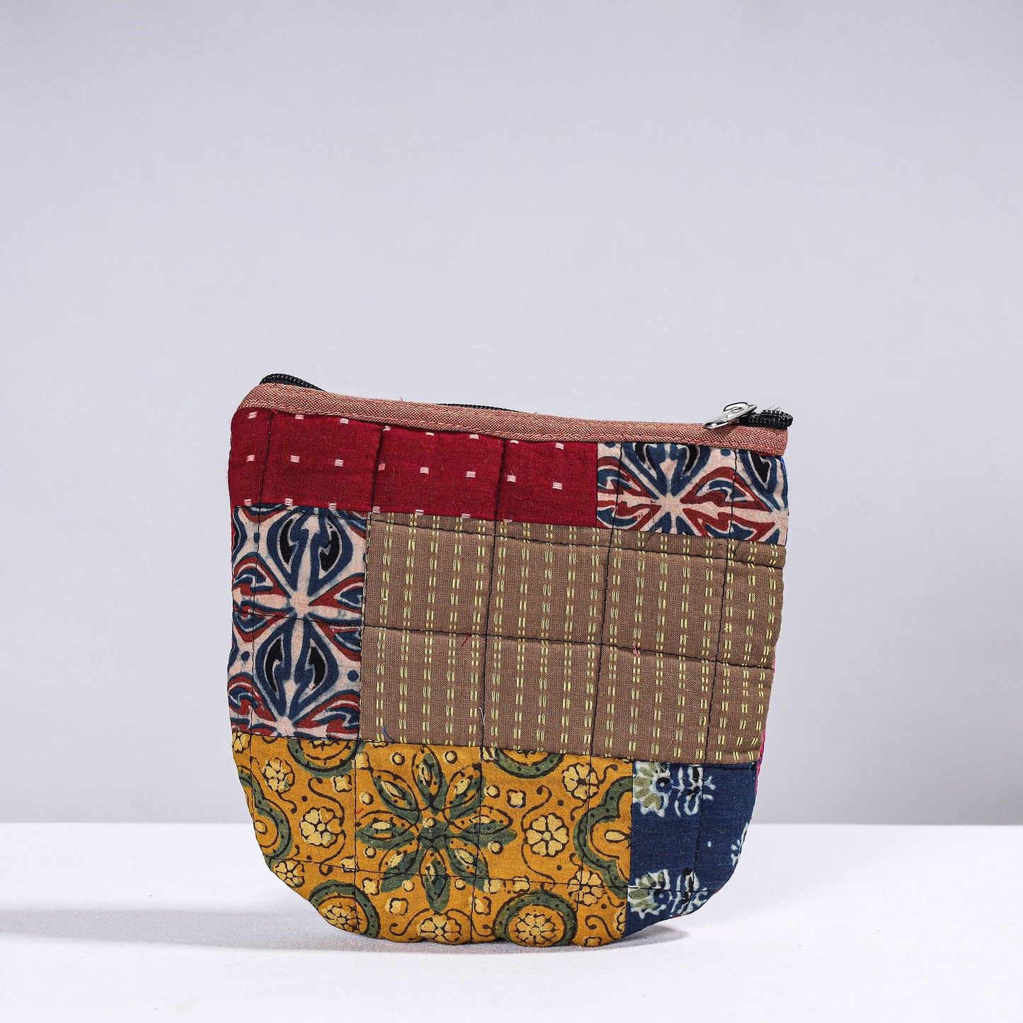 Handmade Cotton Fabric Quilted Patchwork Utility Pouch