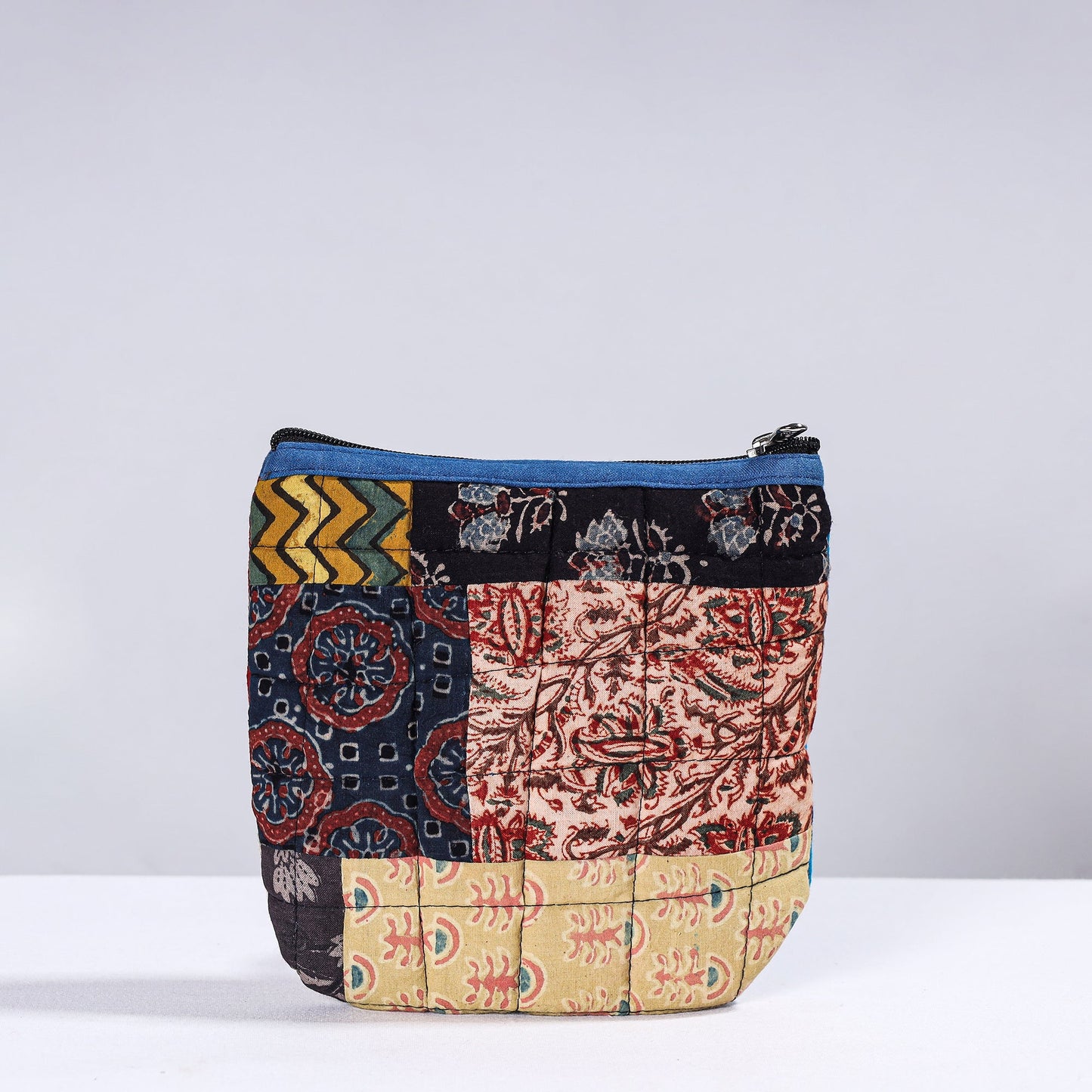 Handmade Cotton Fabric Quilted Patchwork Utility Pouch