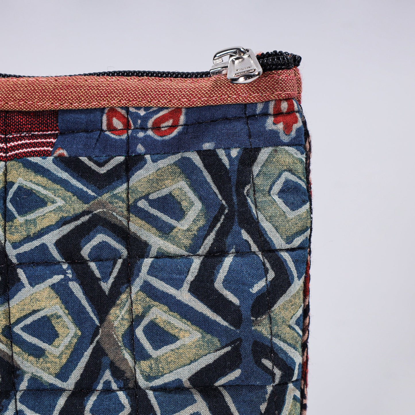 Handmade Cotton Fabric Quilted Patchwork Utility Pouch
