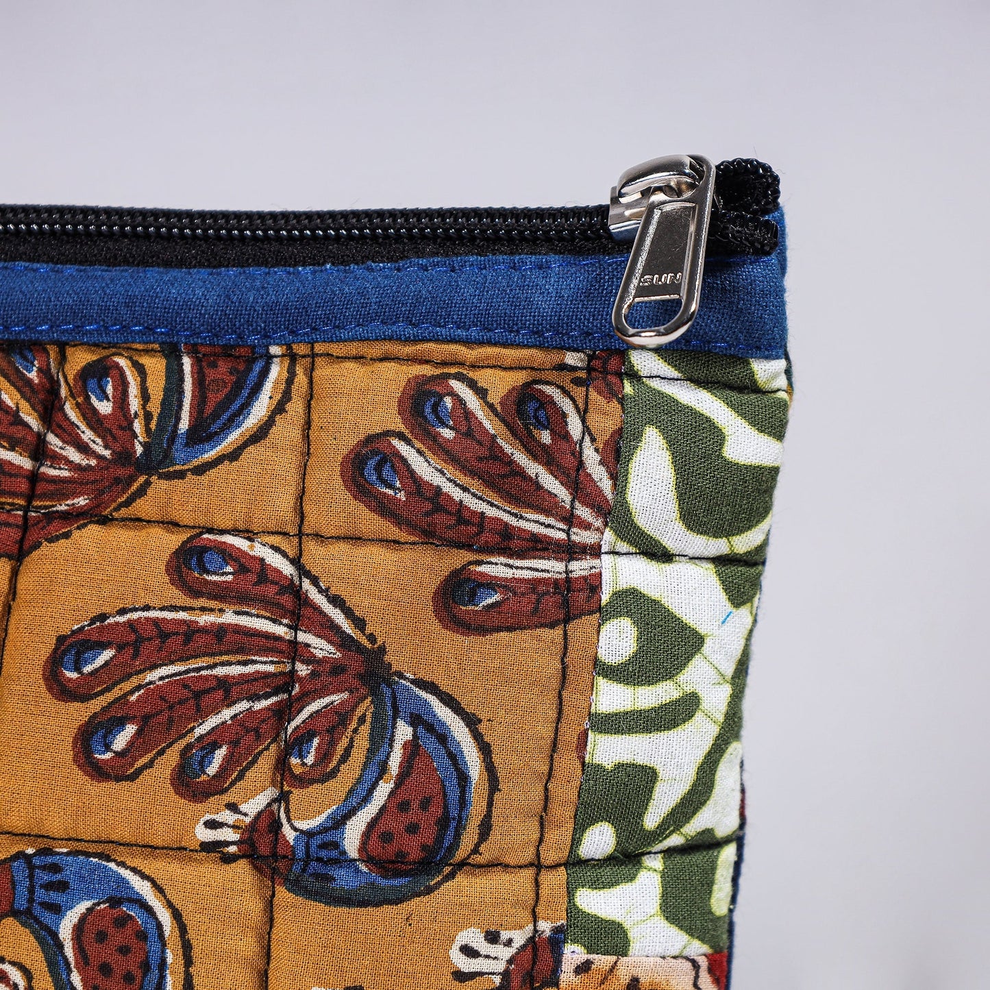 Handmade Cotton Fabric Quilted Patchwork Utility Pouch
