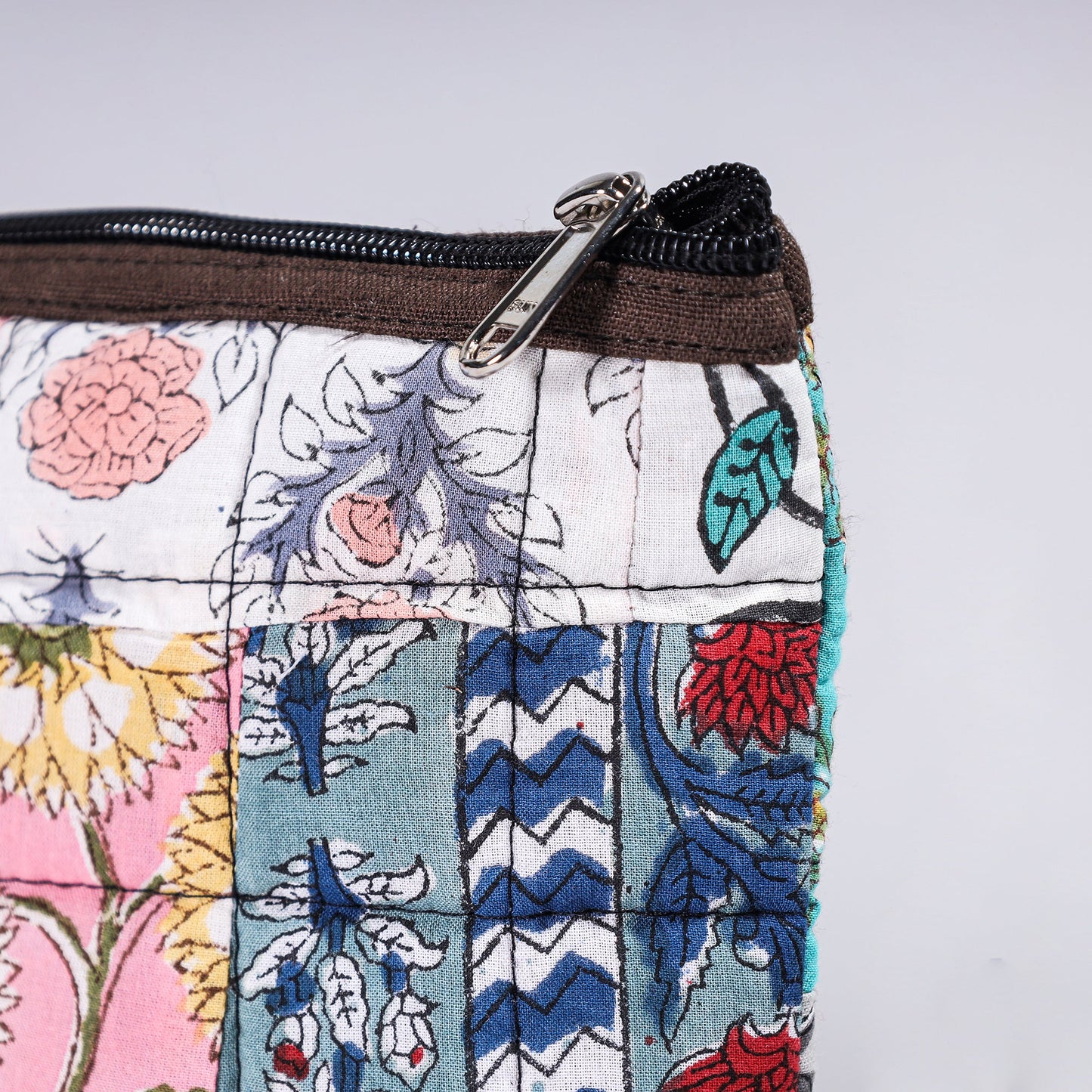 Handmade Cotton Fabric Quilted Patchwork Utility Pouch