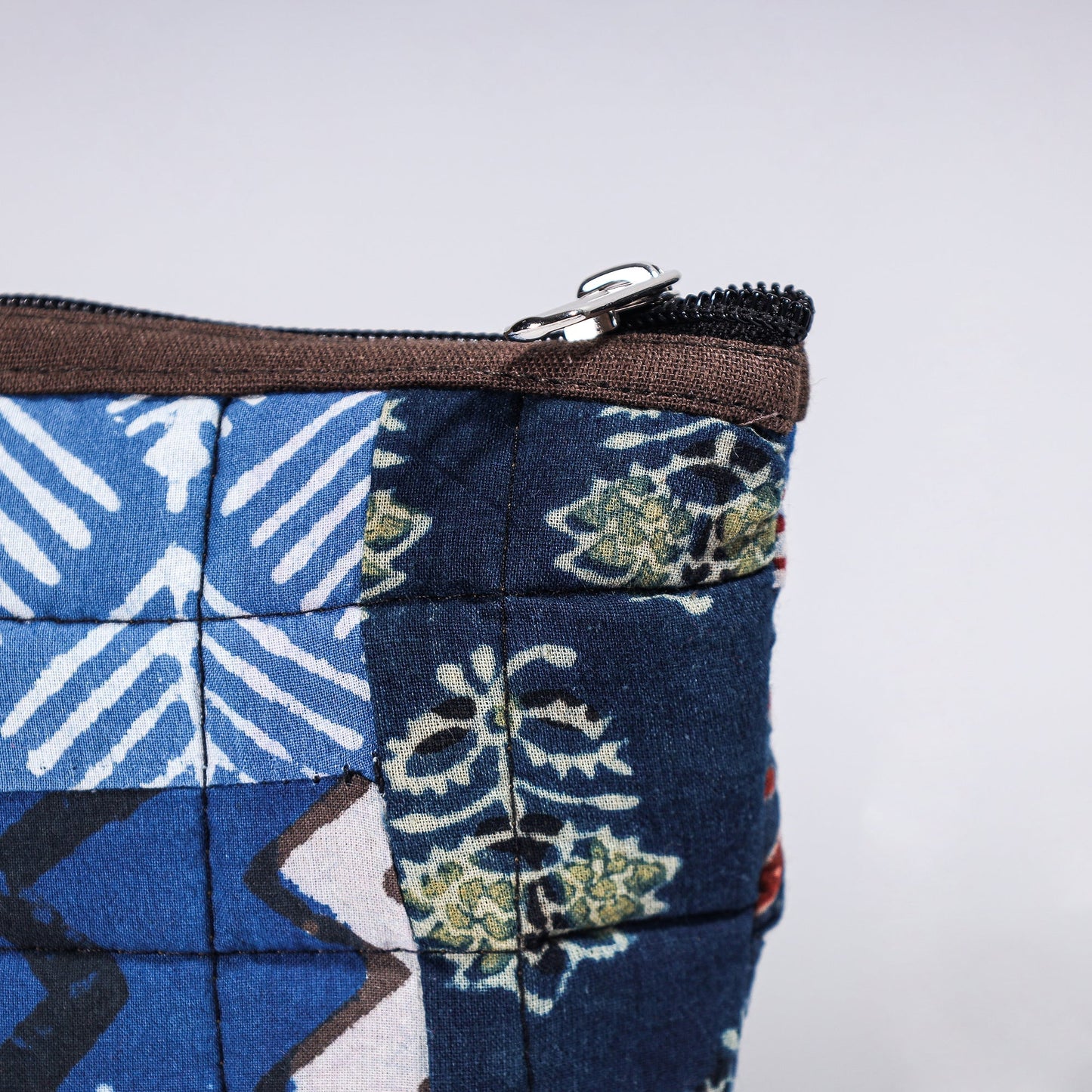 Handmade Cotton Fabric Quilted Patchwork Utility Pouch