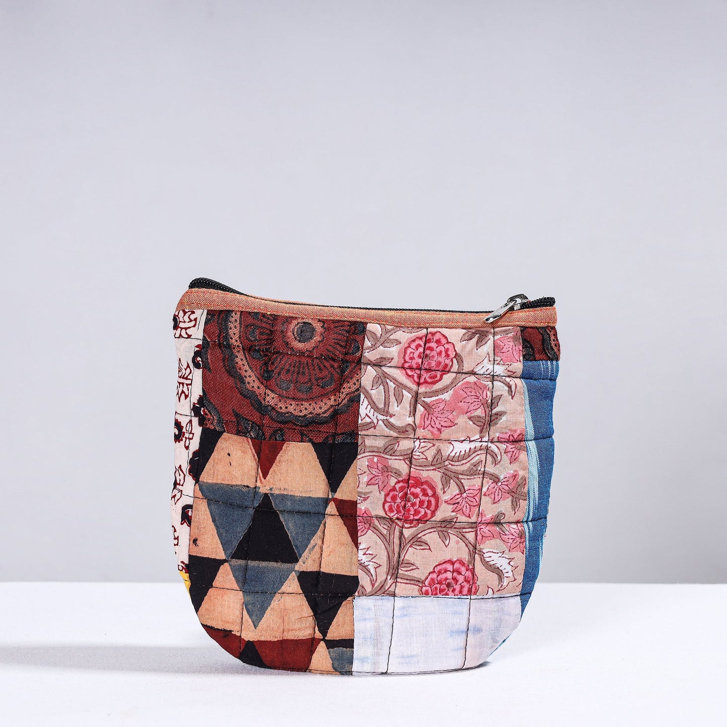 Handmade Cotton Fabric Quilted Patchwork Utility Pouch
