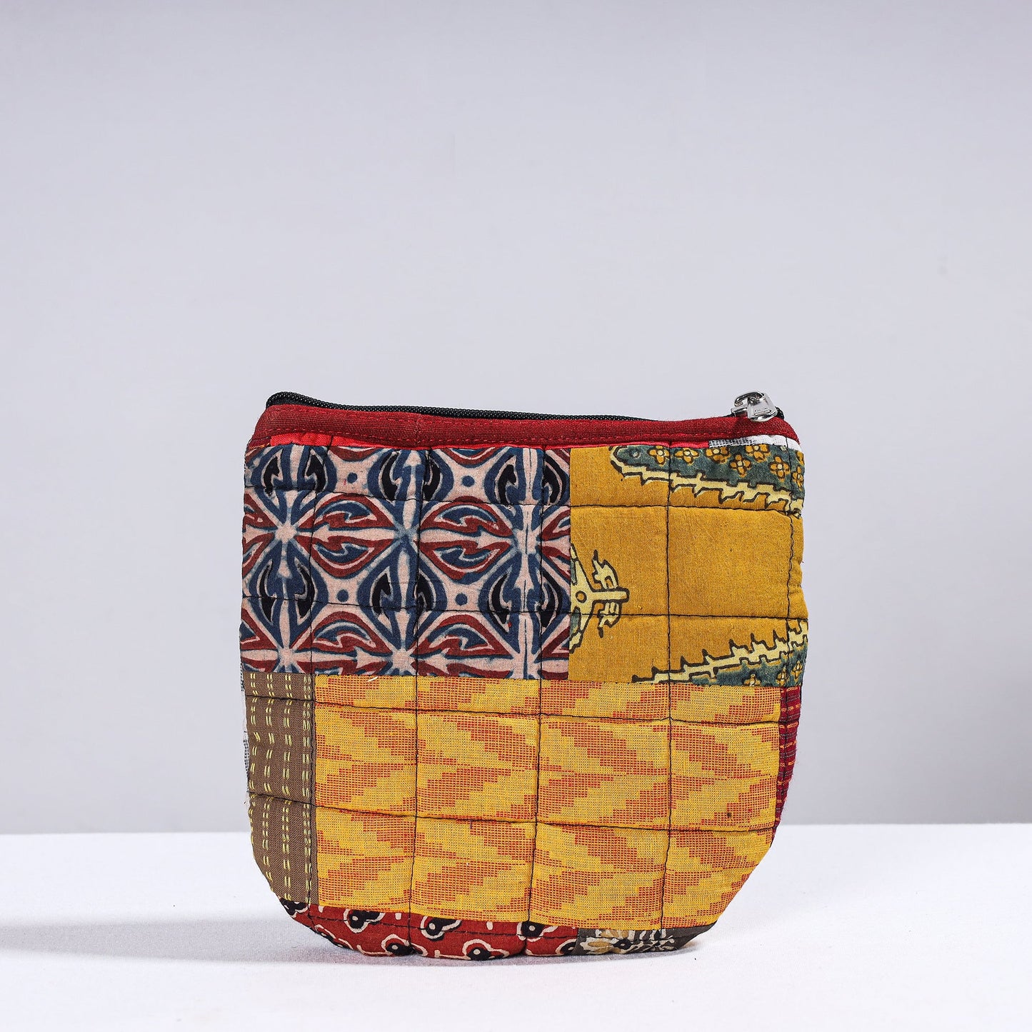 Handmade Cotton Fabric Quilted Patchwork Utility Pouch