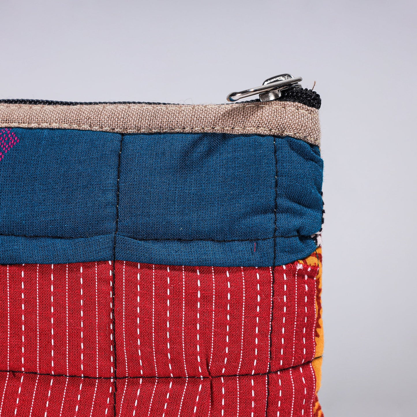 Handmade Cotton Fabric Quilted Patchwork Utility Pouch